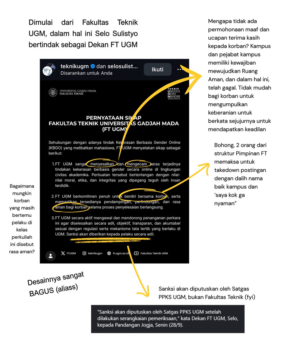 gikugm's tweet photo. TW Kekerasan Seksual

Tanggapan atas Pernyataan Sikap FT UGM, DTETI FT UGM, Pemaksaan Takedown, imbauan dan saran yang sebaiknya dilakukan atas hal ini https://t.co/0eDvhUCkjY