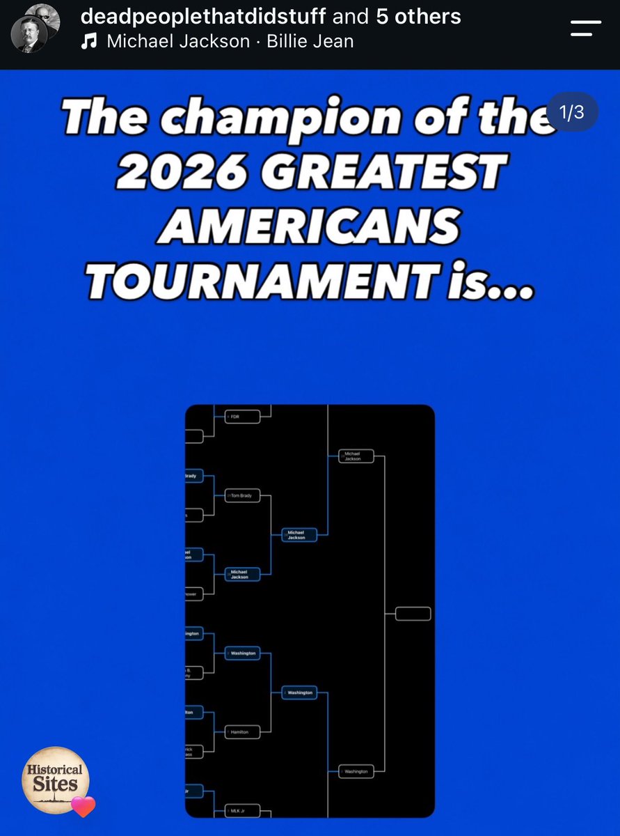 Quote31490249's tweet photo. Michael Jackson has defeated George Washington in a 79-21 blowout to be crowned the Greatest American of all time https://t.co/ah3m8bxUVu