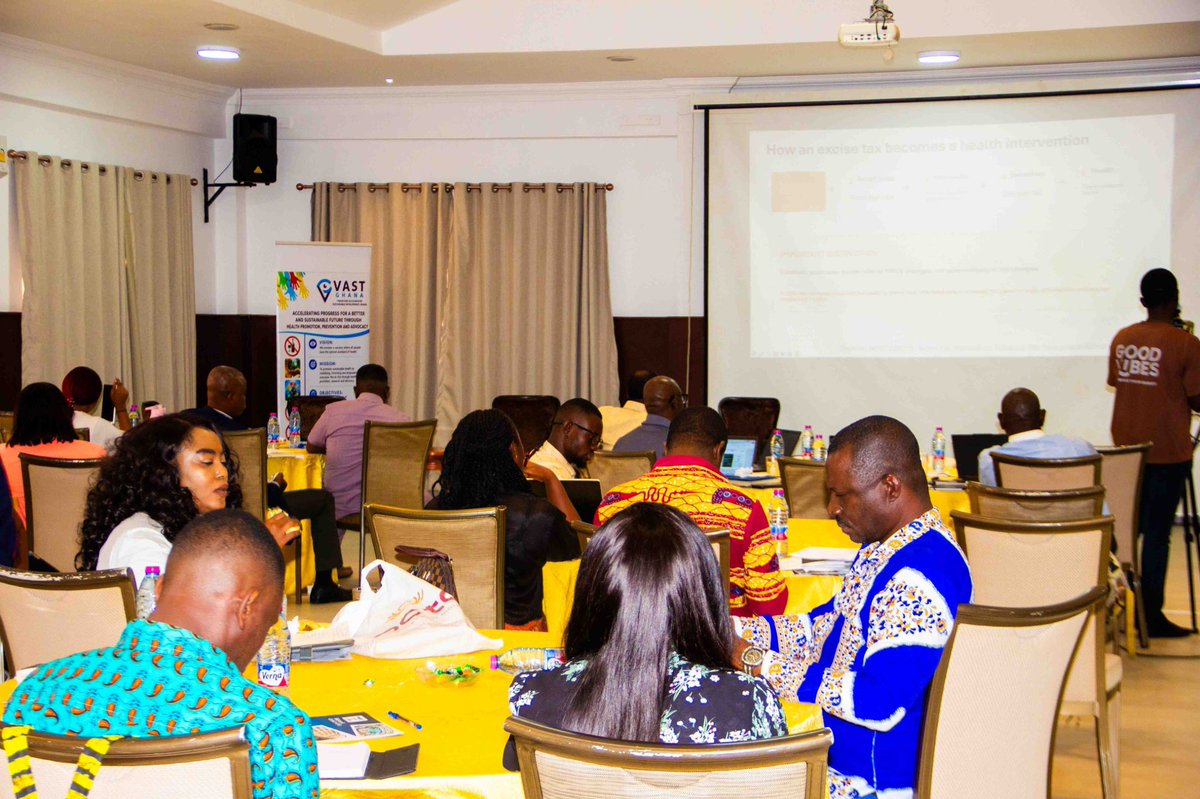 vastghana's tweet photo. A deeply engaged audience brought energy and insight to today’s Stakeholder Dialogue on Mainstreaming Gender Responsiveness into Ghana’s Tobacco Fiscal Policies.

Participants from government, civil society, academia, and community groups contributed rich perspectives, asked critical questions, and helped shape practical recommendations on gender, taxation, emerging products, and stronger enforcement.

Their active involvement highlighted the power of collective action in advancing more equitable and effective tobacco control in Ghana.

@mohgovgh @MoF_Ghana  @MoGCSP_Ghana @WHOAFRO  @WHOGhana @Youth_TJN  @TaxJusticeAfric
