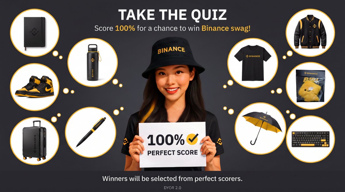 sunshinebinance's tweet photo. Thanks for joining our DYOR 2.0 AMA! 💛

Score 100% for a chance to win #Binance swag! Winners will be selected from perfect scorers.

⏳ Submit before the quiz closes on October 2.
https://t.co/SRXOcj97U5