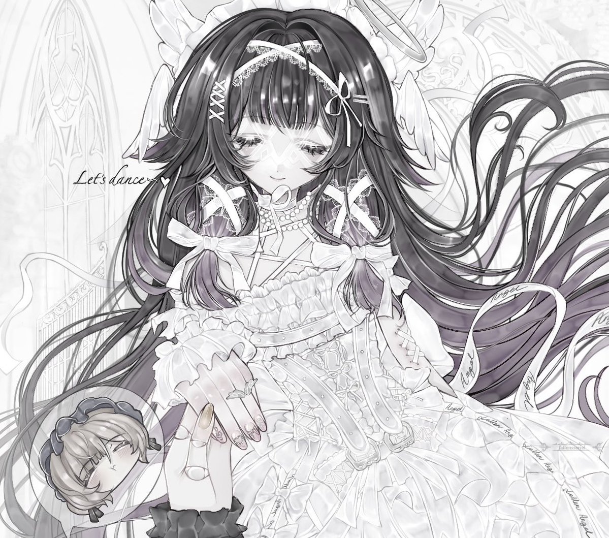 fallenssariel's tweet photo. I really love drawing angelic characters like Columbina https://t.co/rlwk31zCrw