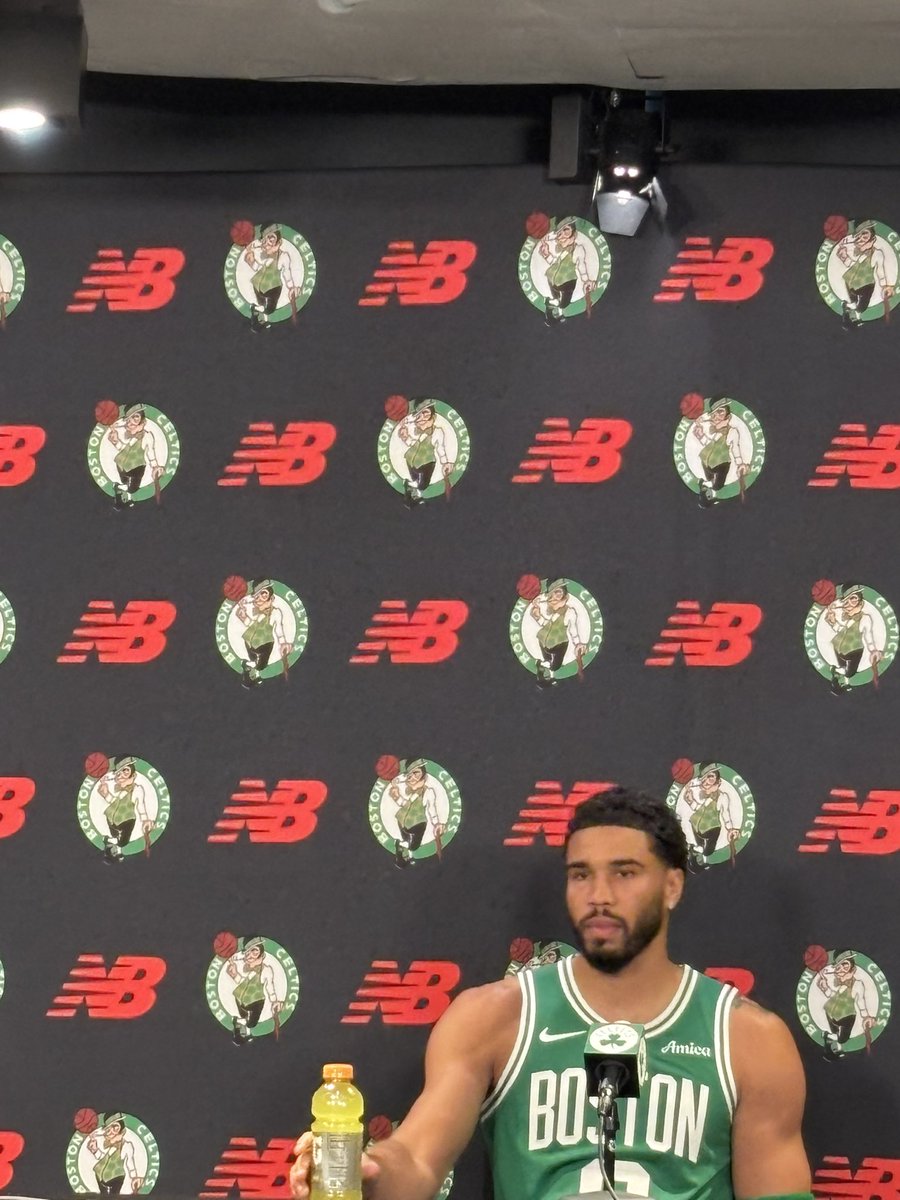danield1214's tweet photo. Jayson Tatum had a good reply when he was asked if the Celtics were “his team”:

“It’s not a simple thing. Is this is my team?…I understand the roles that we all play on this team…”

“We all bring something different on a daily basis to make the group better, add to towards winning, make this place, this organization better. So it's not just saying it's my team…I got 14 other teammates that I'm going to lean on, and we all need each other to do better every single day.”