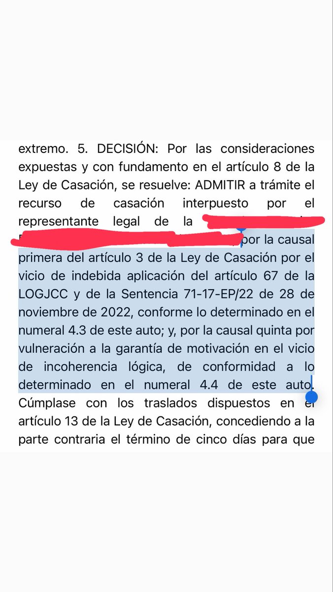 davidvillacisj's tweet photo. Gran lunes🤓

Admitido recurso de casación por causal primera y quinta. En contra de sentencia que declaró improcedente demanda de repetición, aplicando norma posterior a un caso de 2013.

‼️Somos expertos en casos complejos y altas Cortes @AndreBenavidesM @BVAbogadosEC https://t.co/RXxwi38RtM