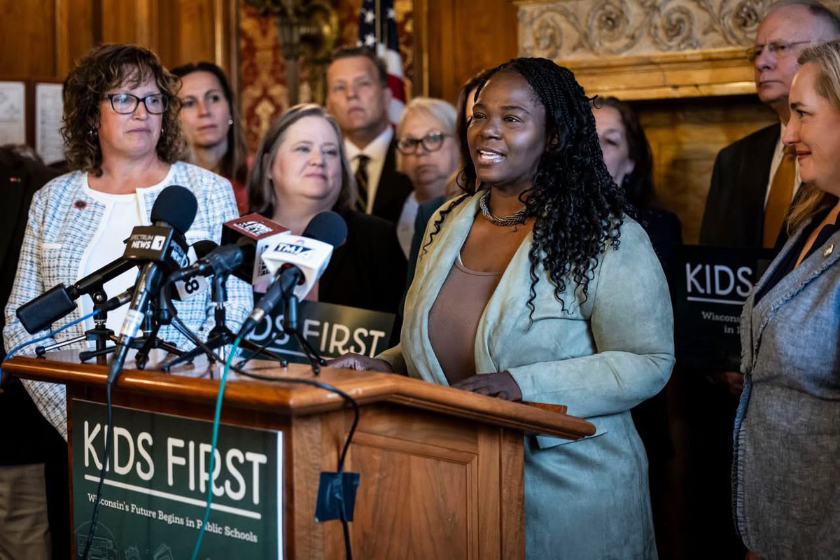 AssemblyDemsWI's tweet photo. Strong schools are the key to Wisconsin’s future. They are critical to the success of students and serve as the backbone for our communities. We know our schools need significant support and that’s why we continue to be fierce advocates in doing what’s right for our students. https://t.co/TLcJcPRs7x