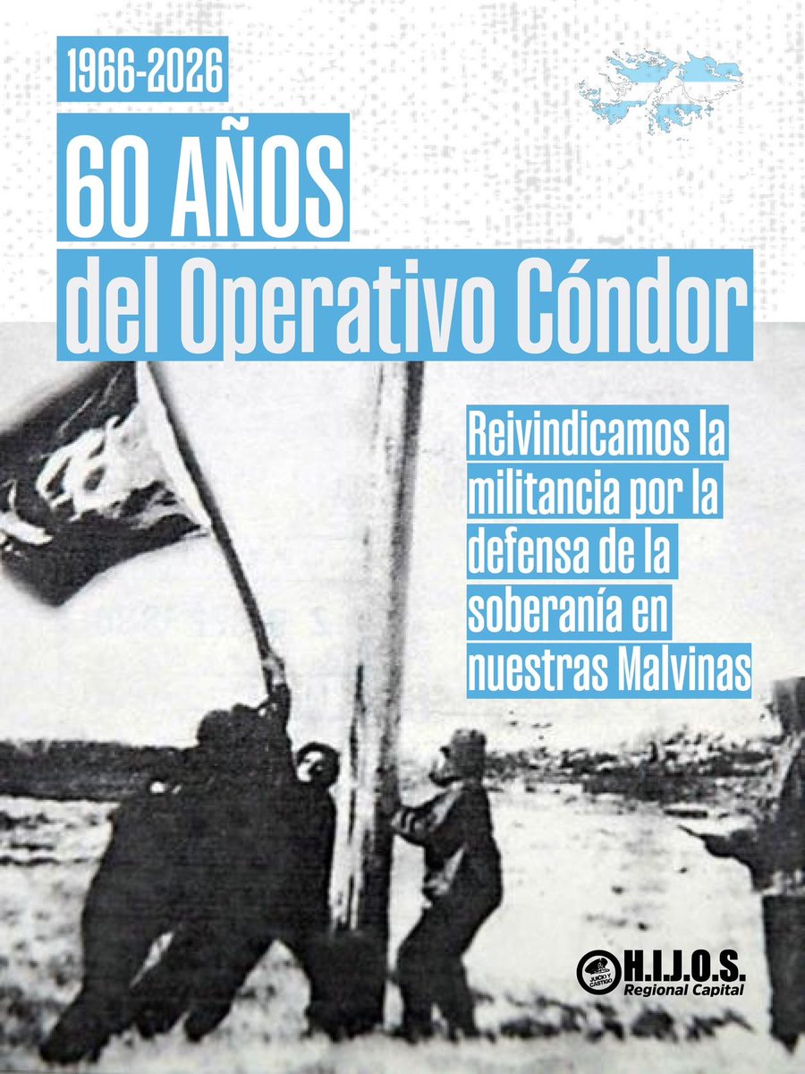 hijos_capital's tweet photo. Hoy recordamos los 60 años de una acción militante que buscó visibilizar y reafirmar la soberanía argentina sobre las Malvinas https://t.co/4nMkPAX9kp