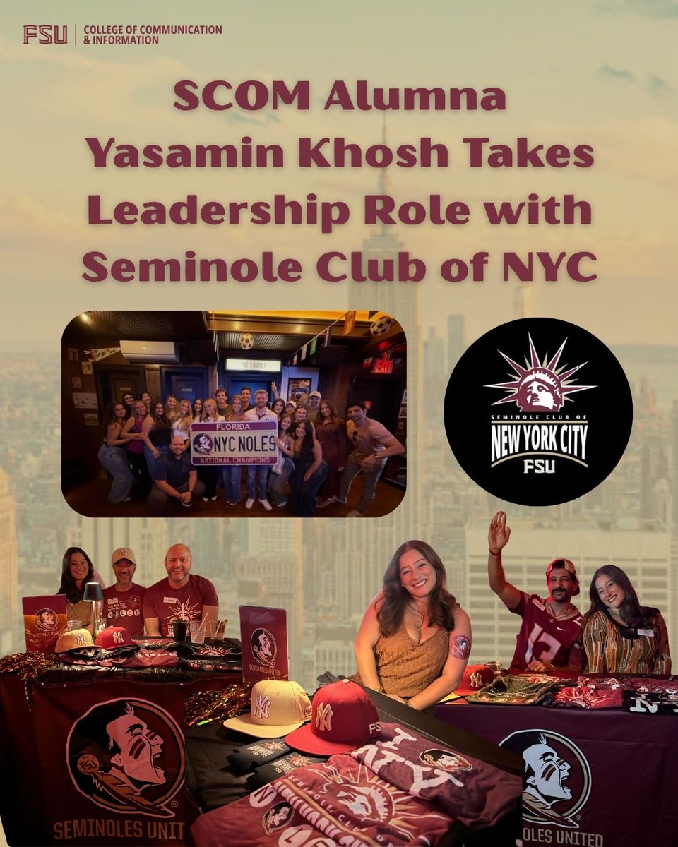 FSUCCI's tweet photo. After graduating from FSU in May 2026, Yasamin Khosh took her next step in New York City, where she works as an Executive Assistant at SKDK and serves as secretary and communications officer for the Seminole Club of NYC.

Read more here: https://t.co/mmPAofpis0 https://t.co/ocDOLhxuh5