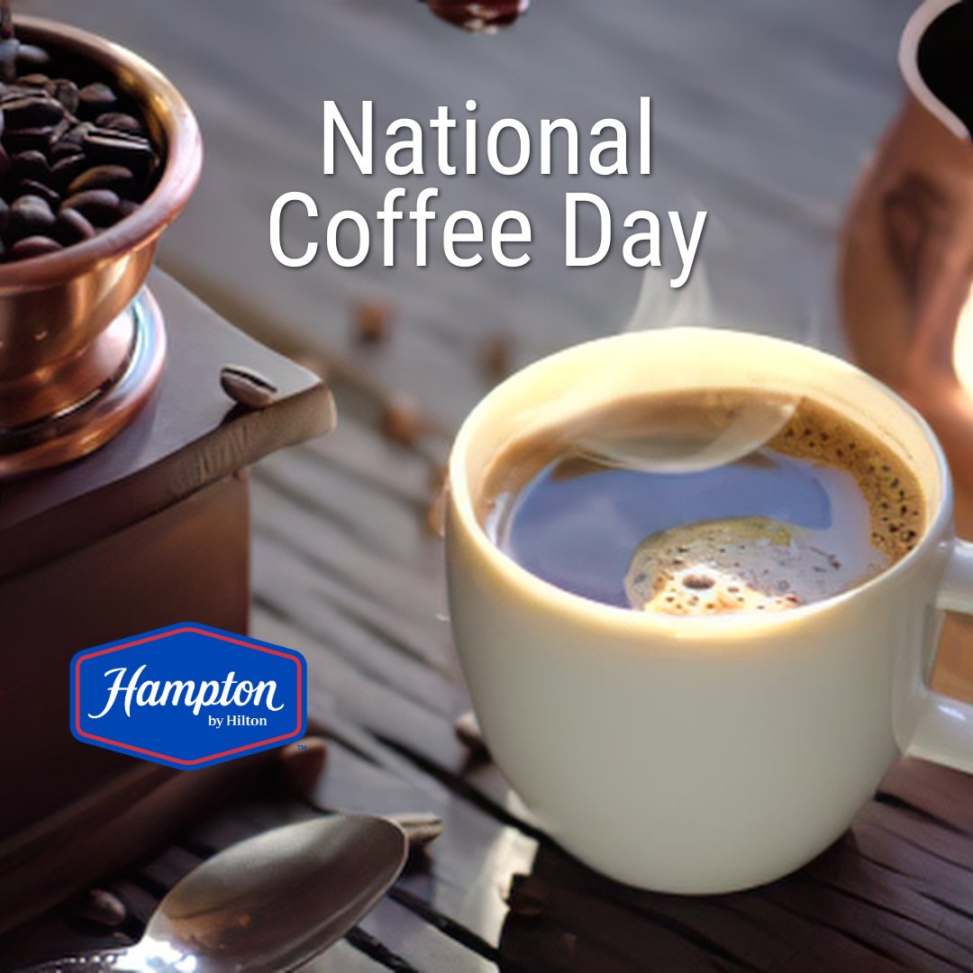 HamptonInnBLT's tweet photo. Happy National Coffee Day! ☕✨ Fuel your morning with a fresh, hot cup at our breakfast bar. How do you take yours? #NationalCoffeeDay #HamptonInn #BeloitCoffee https://t.co/kgEOhtwF7t