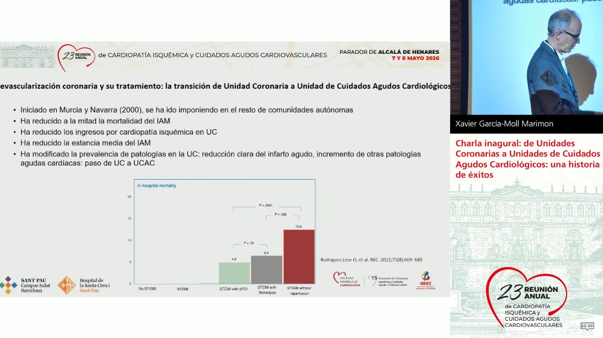 secardiologia's tweet photo. La evolución de las unidades coronarias es una historia de éxito. En #Agudos26, Xavier García-Moll (@xgmoll) lo resume en 5 ideas clave que debes conocer 👇
1️⃣ Nacieron para detectar y tratar arritmias letales asociadas al infarto agudo de miocardio.
2️⃣ Su objetivo inicial permitió reducir la mortalidad y la estancia hospitalaria de los pacientes con infarto.
3️⃣ La incorporación de nuevas técnicas, como respiradores, soporte renal o contrapulsación, aumentó progresivamente su complejidad.
4️⃣ El código infarto y la revascularización marcaron un antes y un después en el pronóstico del paciente.
5️⃣ Hoy hablamos de unidades de cuidados agudos cardiovasculares, capaces de atender patologías críticas mucho más diversas y complejas.
Si quieres ver la charla completa, entra en 🎥 #CanalSEC. https://t.co/lLh3JW8rIV