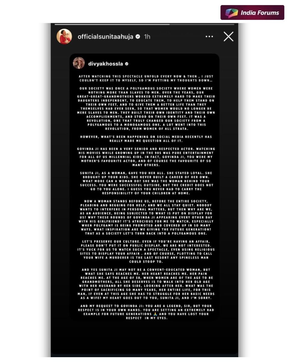indiaforums's tweet photo. Divya Khosla has spoken out in support of Sunita Ahuja amid the ongoing controversy surrounding Govinda and Komal Rani. In her statement, Divya questioned the public display of the situation and expressed solidarity with Sunita.
📸 @divyakhossla
.
.
.
#DivyaKhosla #SunitaAhuja #Govinda #KomalRani #BollywoodNews #Controversy #Spineless