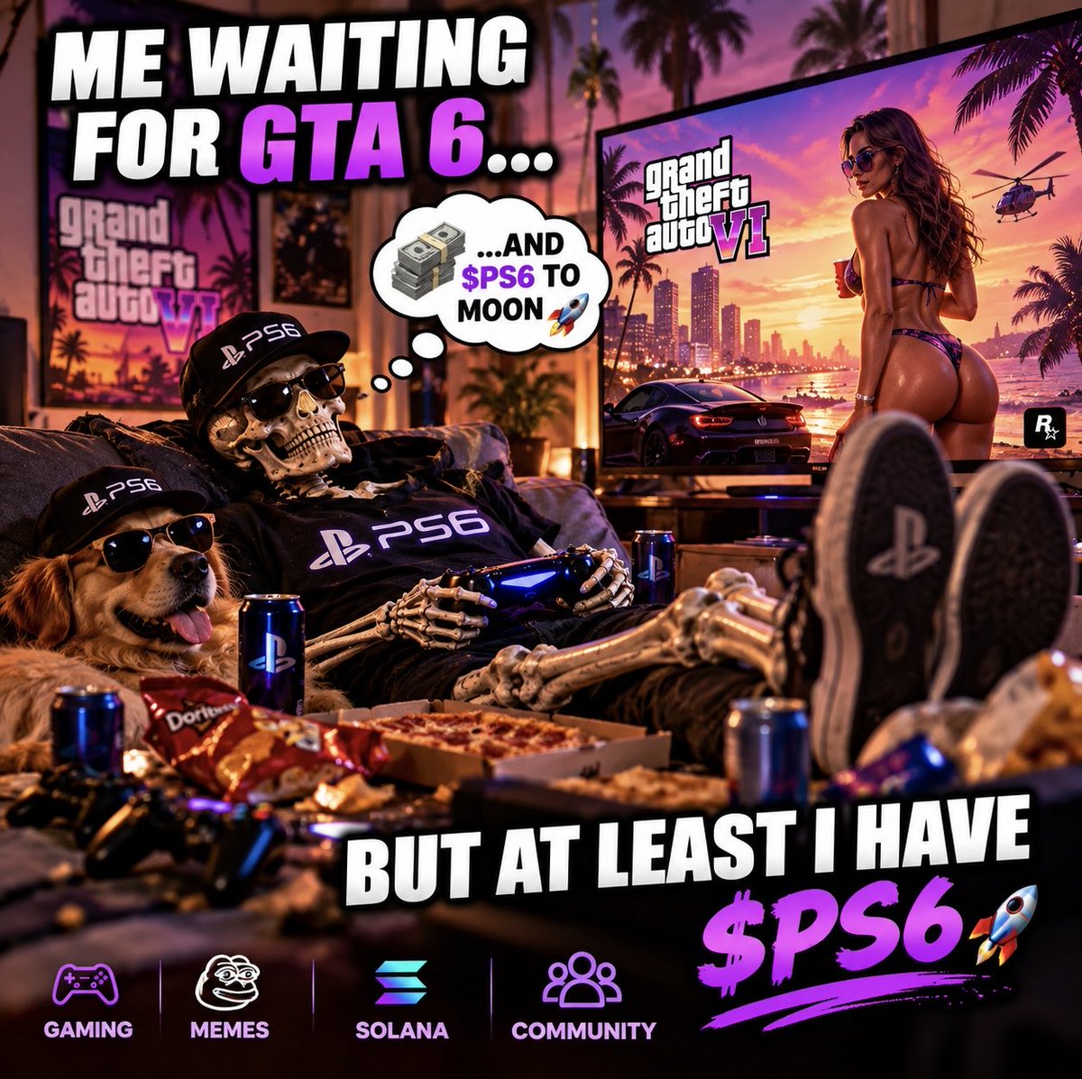 PS6MemeSOL's tweet photo. Me waiting for GTA 6… 👀🎮

At this point I have time to build $PS6 instead. 😂🟣🚀

Gaming × Memes × Solana

Who else is still waiting? 👀🎮

💬 Join the community:
https://t.co/yVjWqqmnQ6

🐦 @PS6MemeSOL

$PS6 🟣🎮 https://t.co/2LnEruvMMS