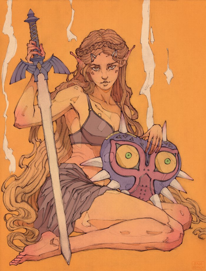 Ena_Bianca's tweet photo. "You've met with a terrible fate, haven't you?" 😗 

My latest Fanart (clothed version).
 Zelda stumbled upon Majora's Mask... Good luck taking it back from her 😙 https://t.co/IrNzoc30U6