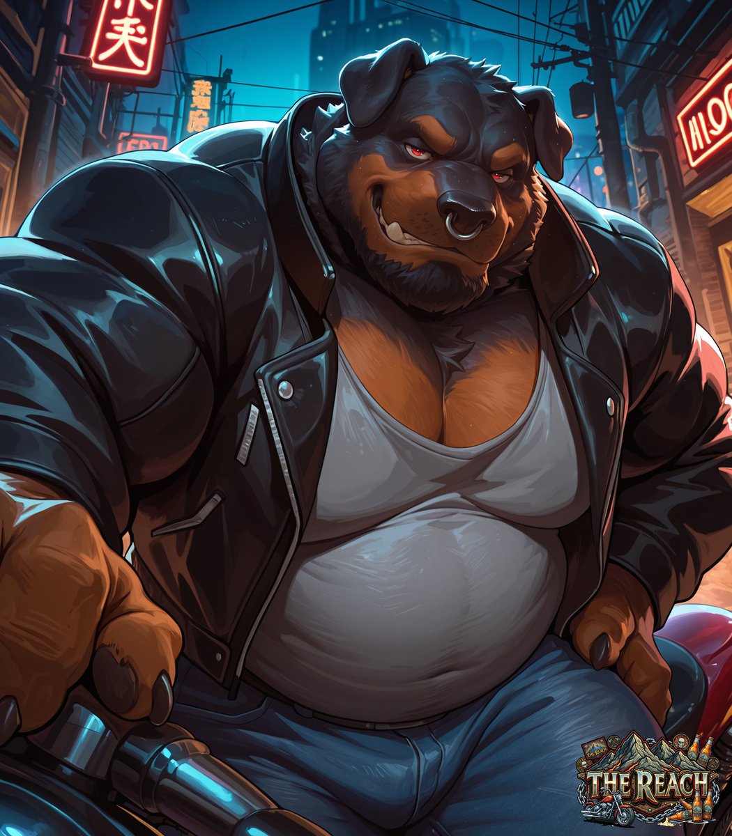 illbearfloof's tweet photo. Rex, owner of the biker bar 'The Last Mile' and Ground Pounders MC member, is now available for chat over on JanitorAI! Find us under TheReachAI (or check our LinkTree!) 🐶🍻

#furry #thereach #janitorai https://t.co/notCNB6DwV