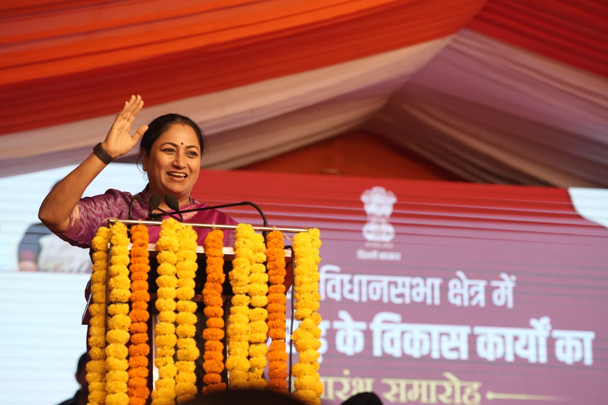 CMODelhi's tweet photo. Under #SevaSankalpAbhiyan, Chief Minister Smt. Rekha Gupta launched development works worth ₹223 crore across 35 unauthorised colonies in Samaypur Badli.

The projects will strengthen roads, drains and drainage networks, helping reduce waterlogging and traffic congestion while improving everyday civic infrastructure for residents.

MP Shri Yogender Chandolia, Cabinet Ministers Shri Ashish Sood, Shri Manjinder Singh Sirsa and MLA Shri Ahir Deepak Chaudhary were also present.

@yogenderchando1 
@ashishsood_bjp 
@mssirsa 
@deepak4bjpbadli 

#ViksitDelhi
