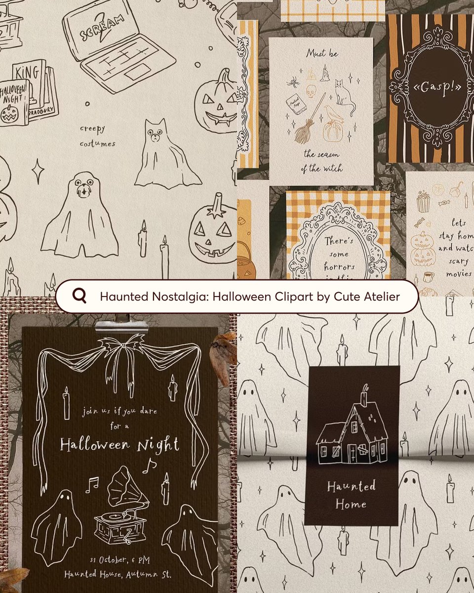 CreativeMarket's tweet photo. Your Spooky Doodle Starter Pack has arrived 👻

A little haunted, a little scribbly, and extremely charming. We found the ghosts, cats, pumpkins, and more for all your cute October projects! 🎃

Swipe through the spooky scribbles, then save this for later! Browse the full collection here ➡️ https://t.co/yktlXCMzc6