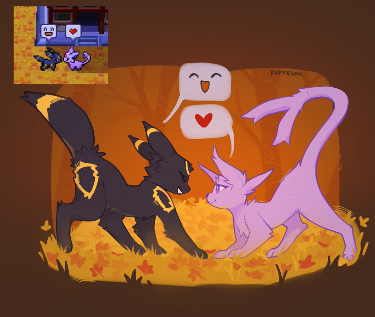 purreson's tweet photo. cuties!!! #espeon #umbreon #eeveelutions #pokemonㅤㅤㅤ https://t.co/AVrUTE6gRf