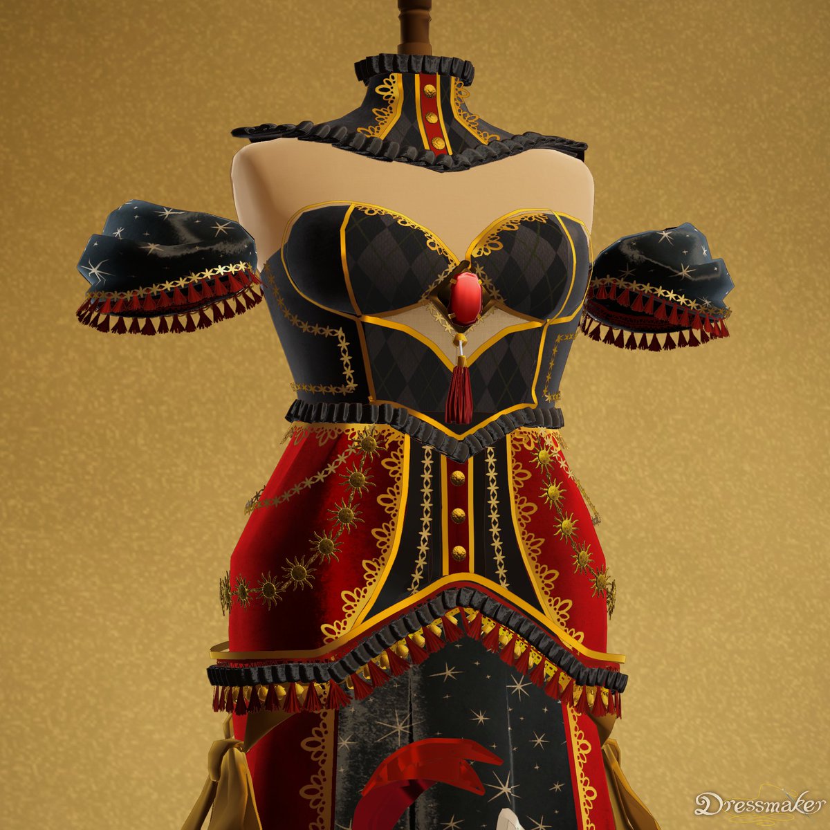 MOONBTCH's tweet photo. Celestial theater dress because the pattern reminded me of stage curtains 🎭 #dressmaker https://t.co/SARc4zOJMb