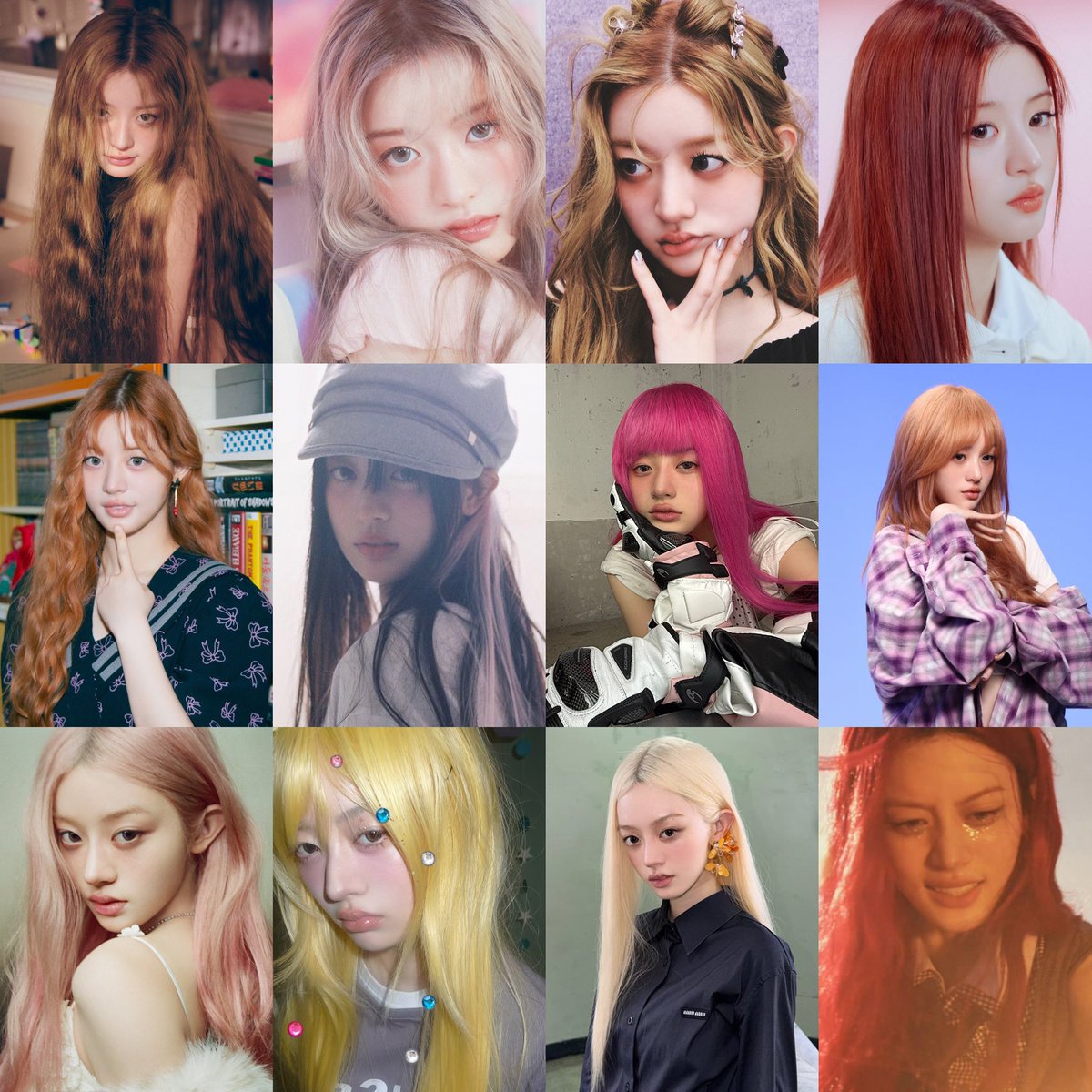 minjuspic's tweet photo. all of minju’s hair colors https://t.co/R7EgmHNhC8