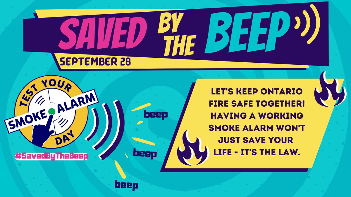 CityOfTimmins's tweet photo. It's Test Your Smoke Alarm Day!

It's the most important sound in your home? BEEP BEEP BEEP!

https://t.co/EE6mWegQ4t
#SavedByTheBeep #OntarioFamilies https://t.co/Gi3OWEAFE2