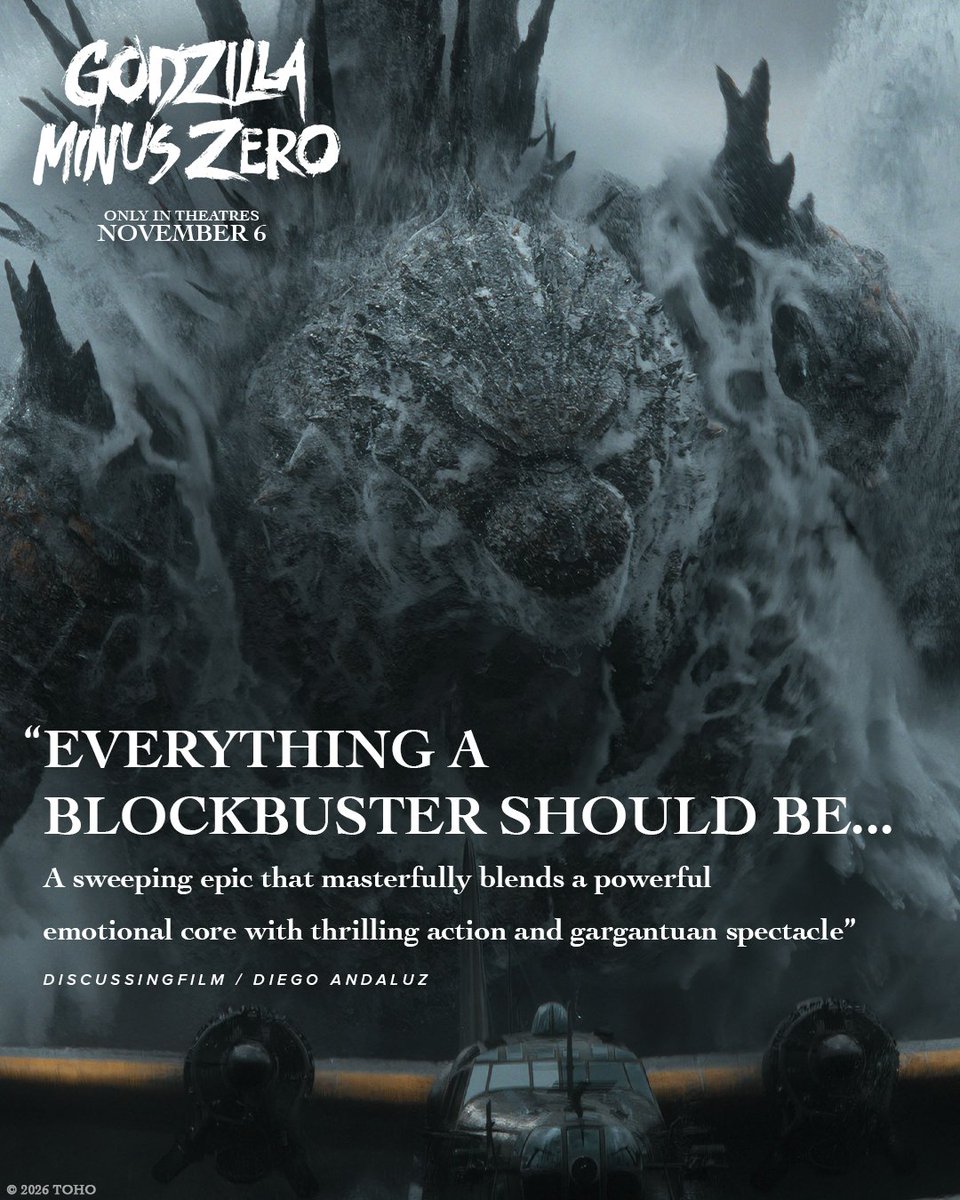 Godzilla_Toho's tweet photo. Tickets coming soon for GODZILLA MINUS ZERO, in theatres &amp; IMAX November 6. https://t.co/aE0j8SVZIX