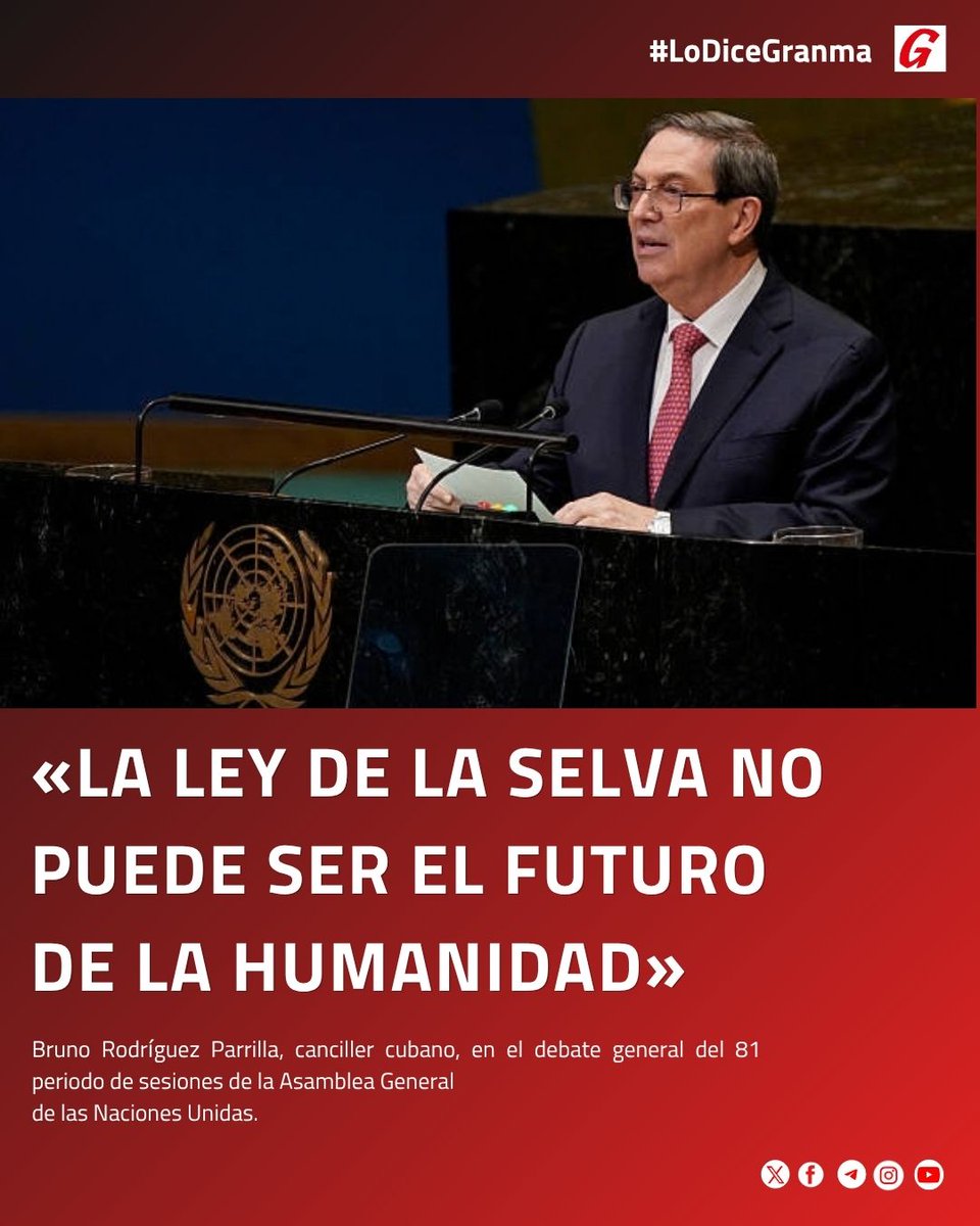 Granma_Digital's tweet photo. 🗣️🇨🇺 #Cuba denunció en la ONU el uso de la fuerza para socavar la soberanía de los Estados.

#CubaNoEsUnaAmenaza https://t.co/ePgdatrfwL