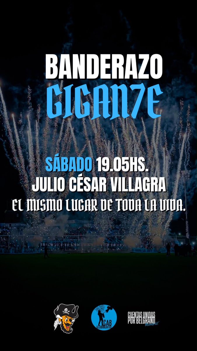 ramacorazza_'s tweet photo. 🏴‍☠️ Aunque quieras imitarnos somos diferentes.

Este SÁBADO 19:05 BANDERAZO GIGANTE, en el lugar de toda la vida. https://t.co/JkkIRrQJu8