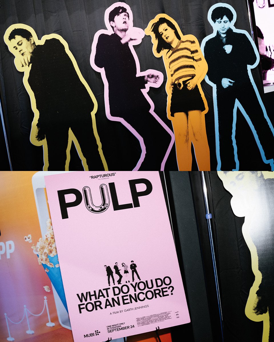 mubiusa's tweet photo. A cinematic love letter to all things Pulp.

Jarvis Cocker and director Garth Jennings joined fans for a screening of PULP: WHAT DO YOU DO FOR AN ENCORE? https://t.co/PXpTIaWIsd