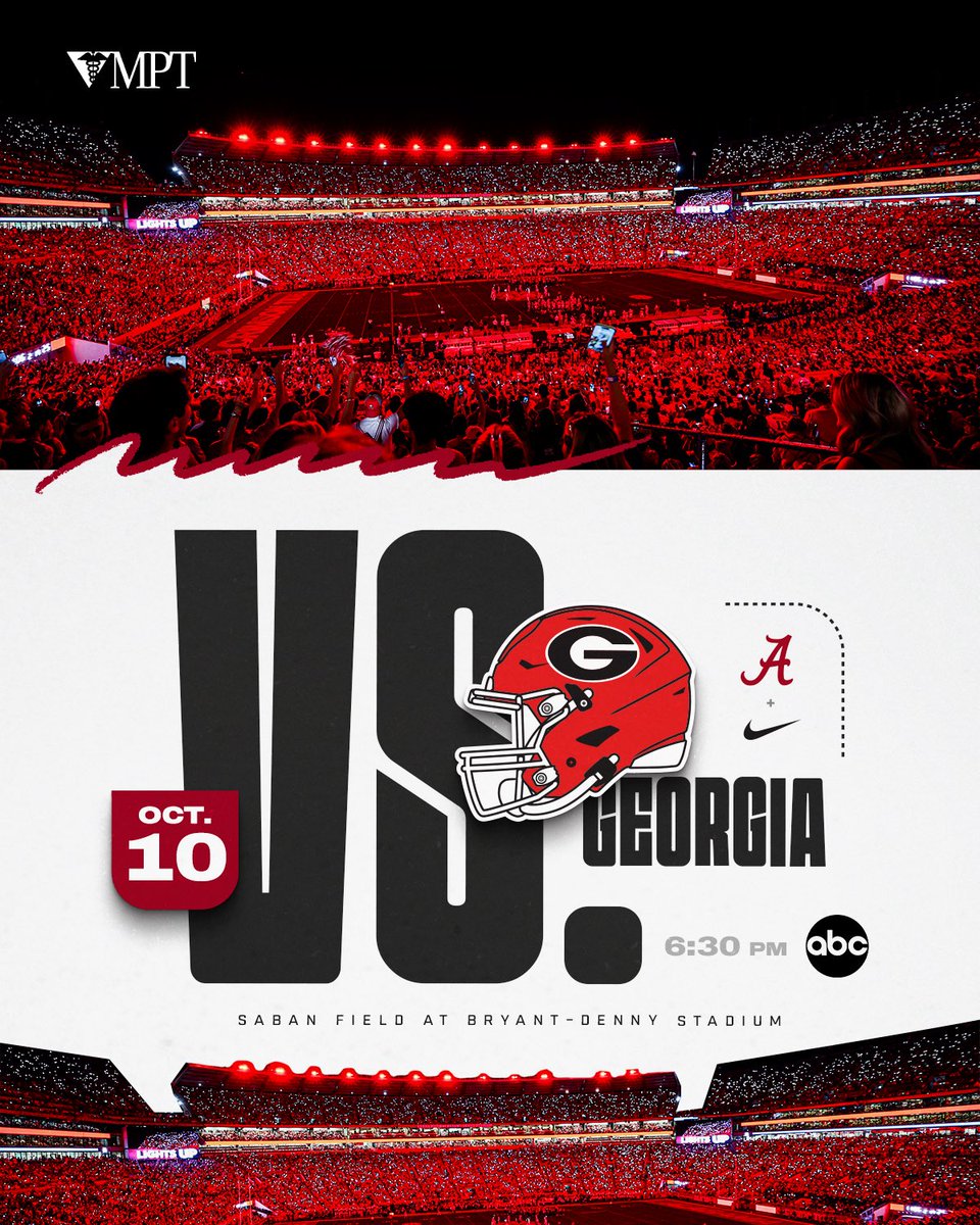 AlabamaFTBL's tweet photo. Under the lights 🚨🏟️ https://t.co/quckfkbNzz
