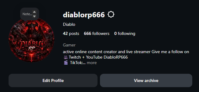 DiabloRP666's tweet photo. when Diablo gets his perfect number lol 666 https://t.co/I2Zi06vQob