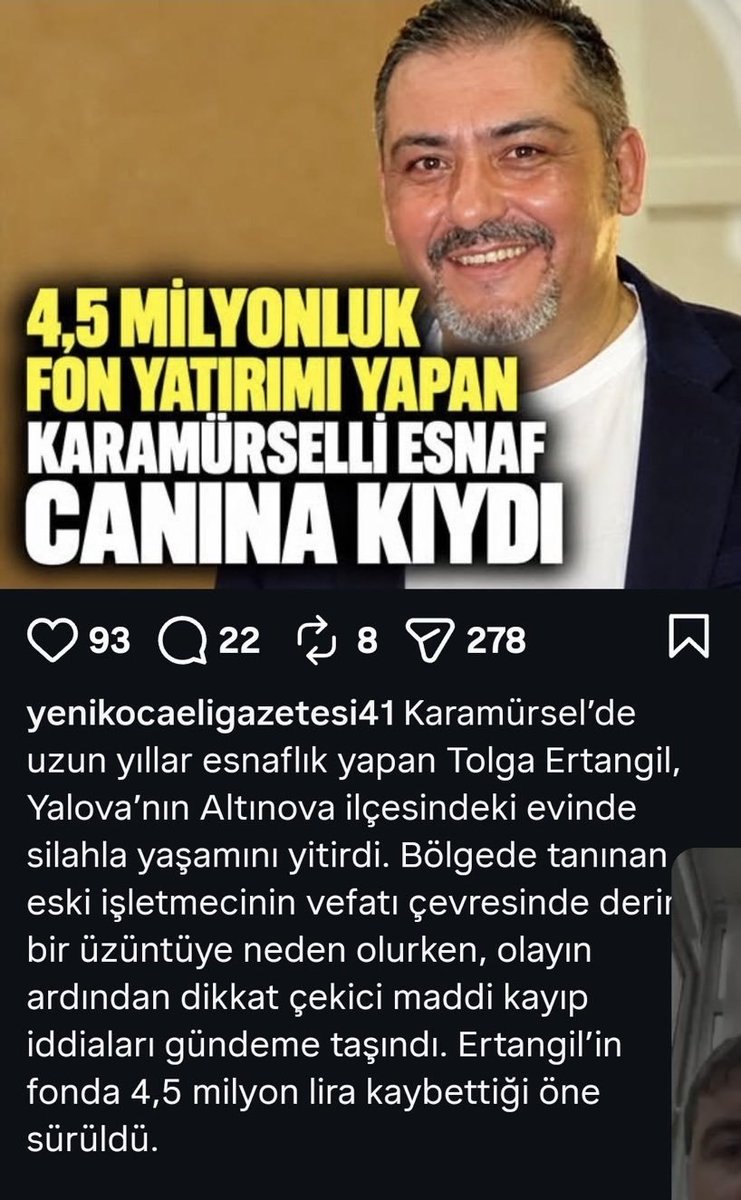 ataberkinvest's tweet photo. Siz sadece fonları değil, insanların hayatlarını tasfiye ettiniz!

O gün bu insanın satış emrini hukuka uygun şekilde işleme alsaydınız, belki %10 daha zarar edip çıkacaktı. Bugün 4,5 milyon lirası yok.

Bir insanın yıllarca biriktirdiği emeğin bedelini böyle ödetemezsiniz.

Bu sadece finansal bir kayıp değil. Bir insanın hayatından eksilen yıllar.