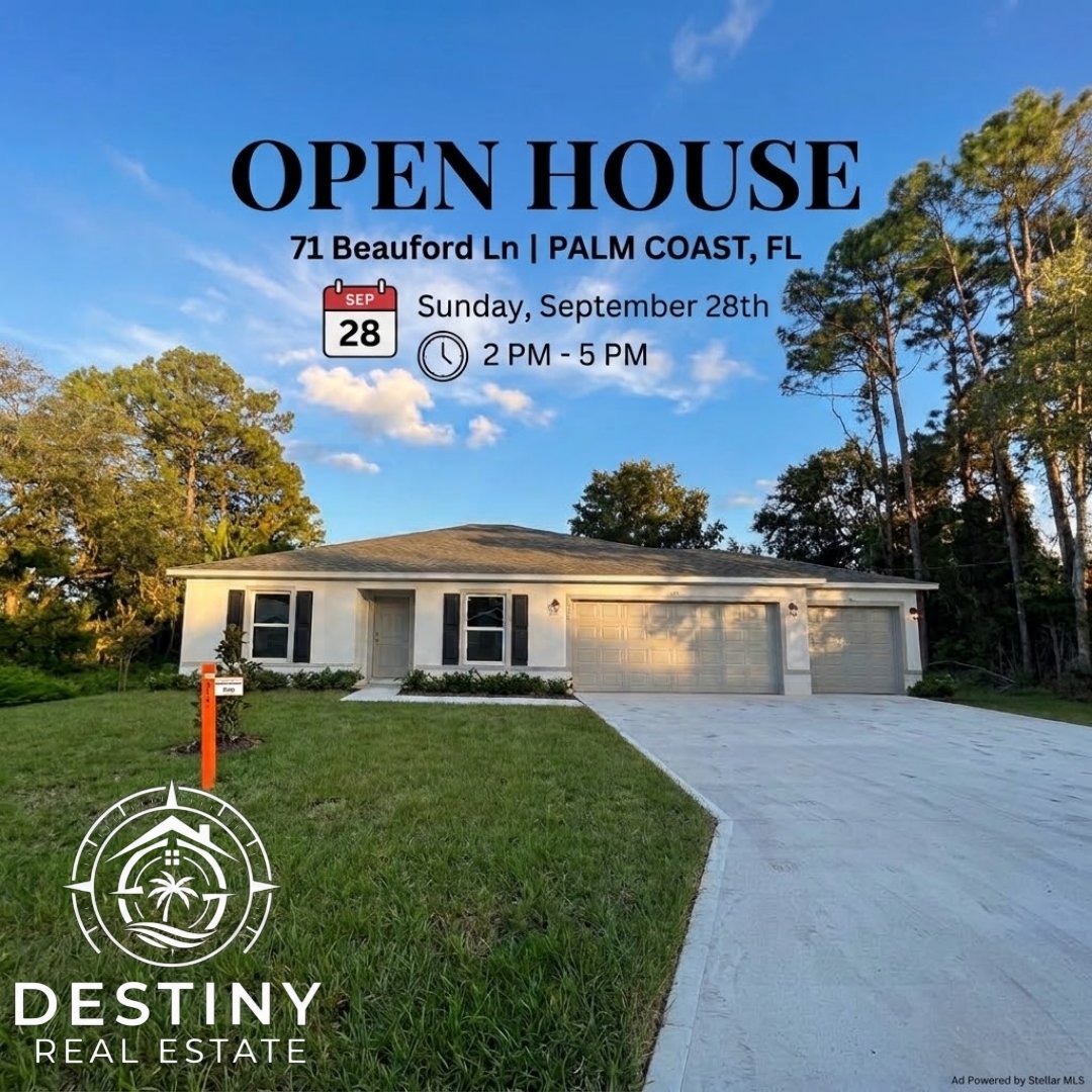 destinyrefl's tweet photo. 🗓 September 28, 2026 |
🕙2:00 PM – 5:00 PM
 📍71 Beaufort Ln, 
Don't miss out on this beautiful Florida home! Call (716) 336-4463 today!
Click the link for more details!
https://t.co/fMfHlfshVq
#PalmCoastFL #DestinyRealEstate #OpenHouse #PalmCoastRealEstate #newconstruction https://t.co/7XfEG7N4Po