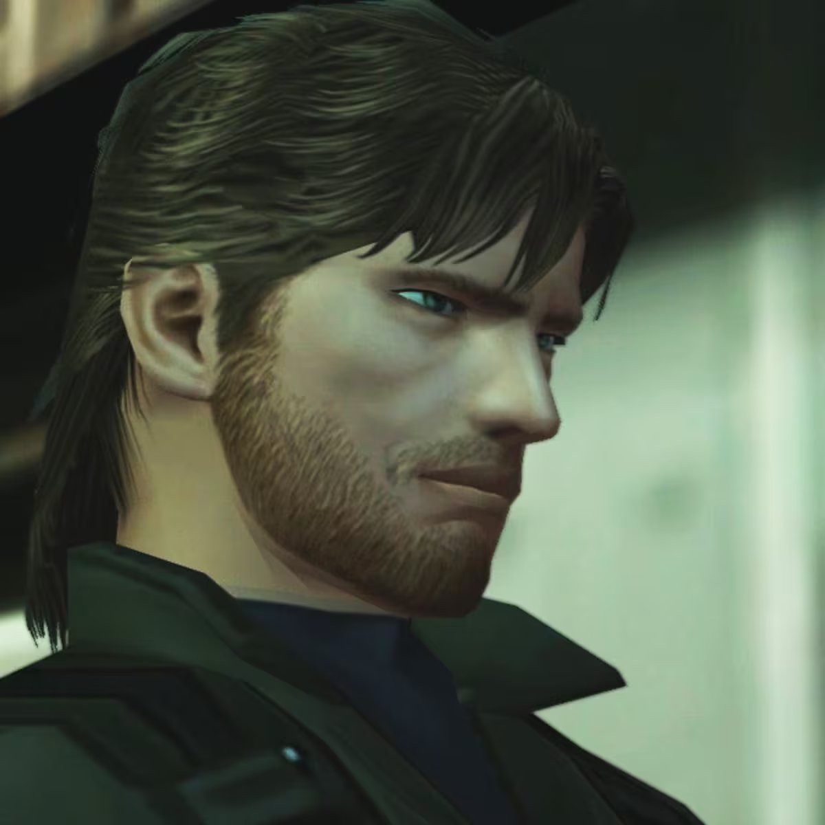 MetalGearTakes's tweet photo. "pliskin is the best Solid snake ever looked, his haircut is awesome, the gear he's wearing is cooler imo than the tactical suit and the face model is perfect, no other game (besides mgs3) managed to replicate that Snake face that both Solid and naked snake had on the PS2 games " https://t.co/cWwxN7mnpo