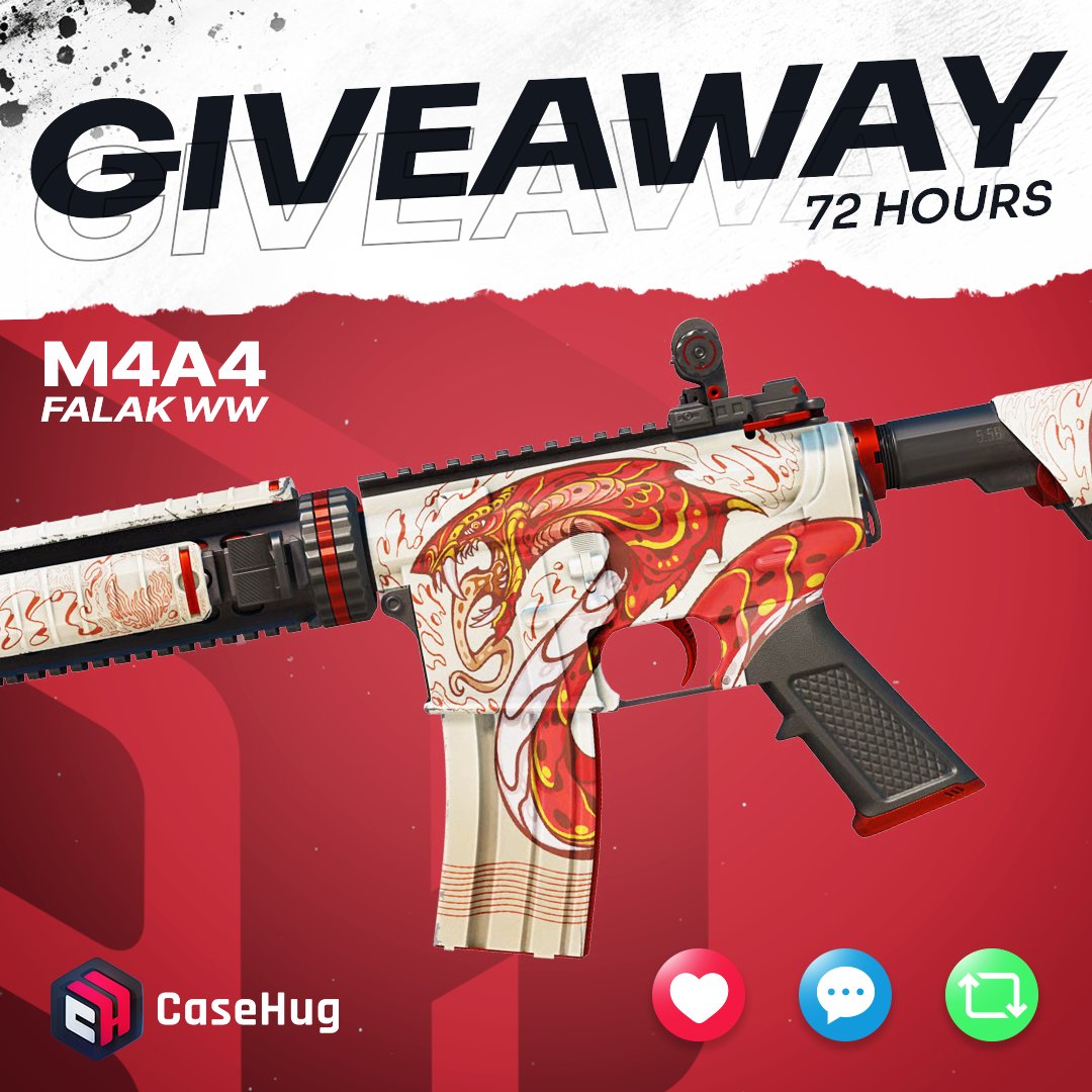 casehugcom's tweet photo. CS2 GIVEAWAY! 🎁
To M4A4 | Falak [WW] 🏆

🔹 Follow us
🔹Comment with your Steam ID
🔹 Like 5 last post
🔹 Tag a friend

⏰Giveaway ends in 72 hours!
Best of luck! 🙌
GJ35VBRK

#giveaways #CSGOGiveaway #cs2giveaway https://t.co/TqLZZ6qZrV