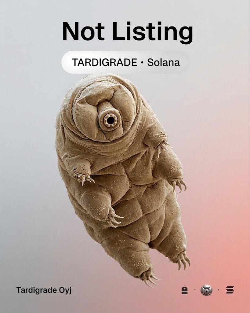 TardigradeOre's tweet photo. Secured a deal to not be listed via @sunrise imagine if people knew about $TARD that would be a public health crisis.

#OreTARDio https://t.co/GG4EVpOBms