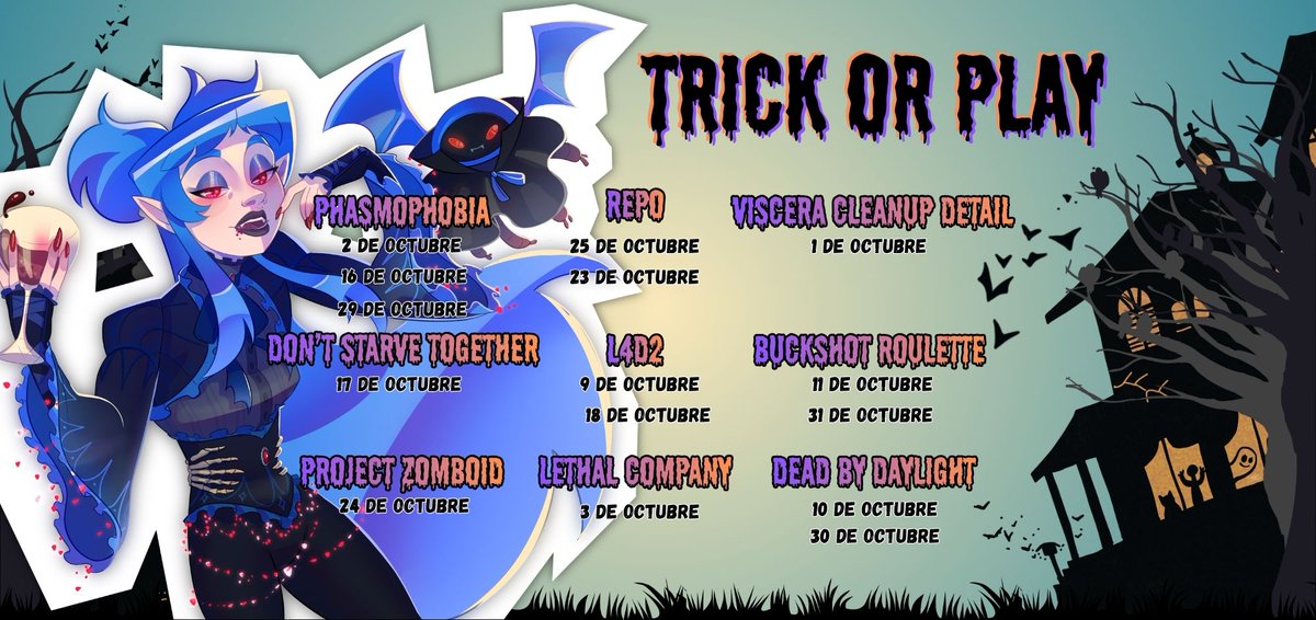 NeoRoyalVT's tweet photo. 🕸️🎃EMPIEZA LA HALOHEY SEASON👻🕸️

Un total de 9 juegos y 15 directos mezclando a la mejor compañía🧡 y el terror moderado que puedo tolerar🥹

A continuación, toda la información de este 🕷️ESPECIAL HALLOWEEN 2026: TRICK OR PLAY🪦 https://t.co/uapzXS1fT7