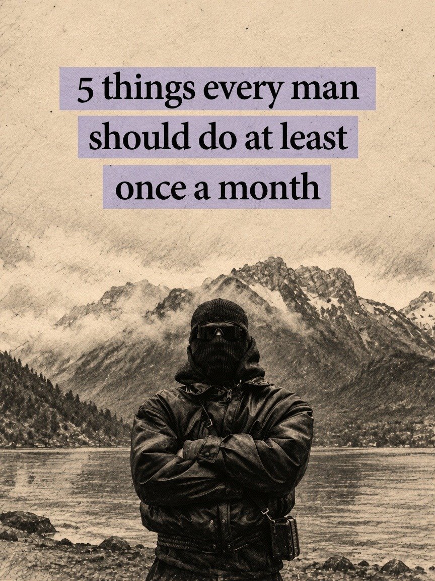 TheSelfLab's tweet photo. 5 Things Every Man Should Do Atleast Once A Month: https://t.co/fqOkIgwmP4