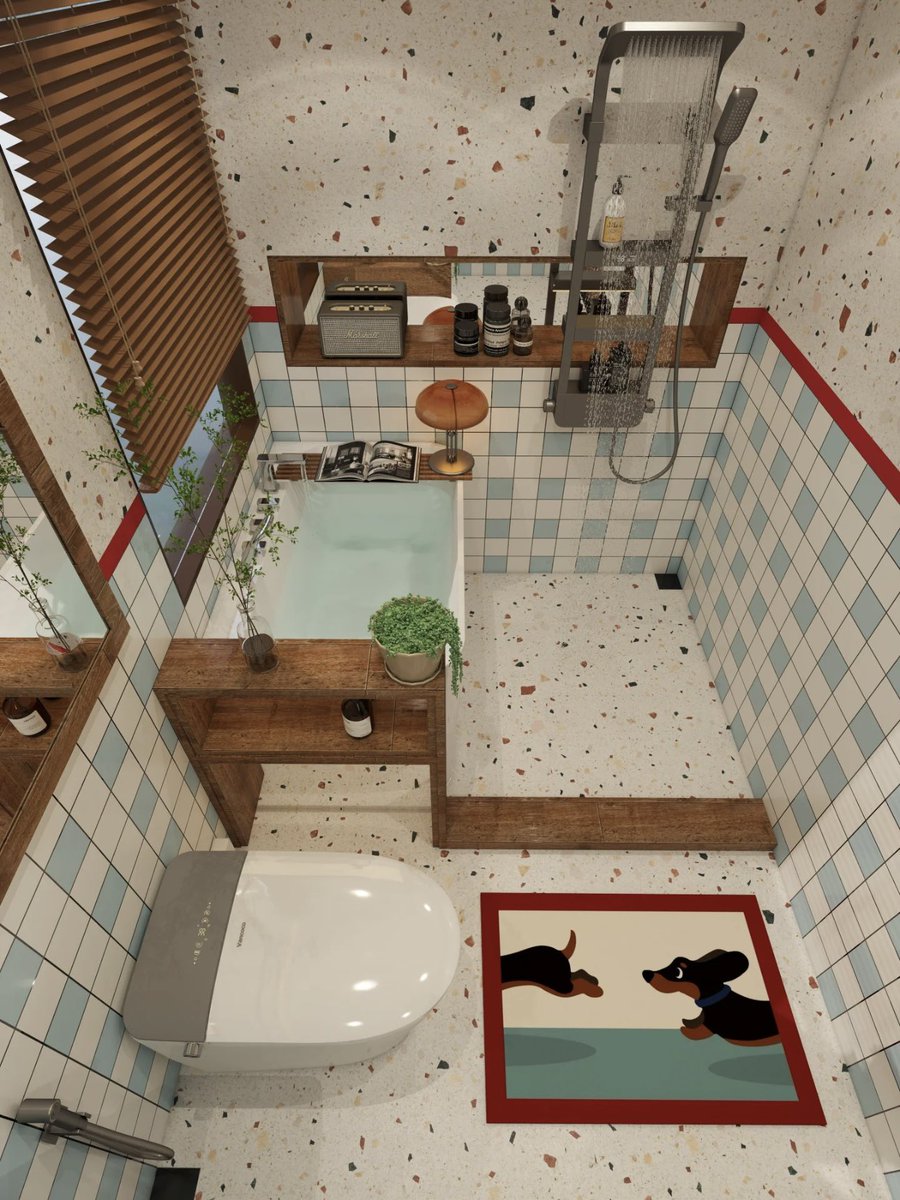 sekarwangikuu's tweet photo. Dream back to the 90s retro bathroom https://t.co/1KZ5gHuALu