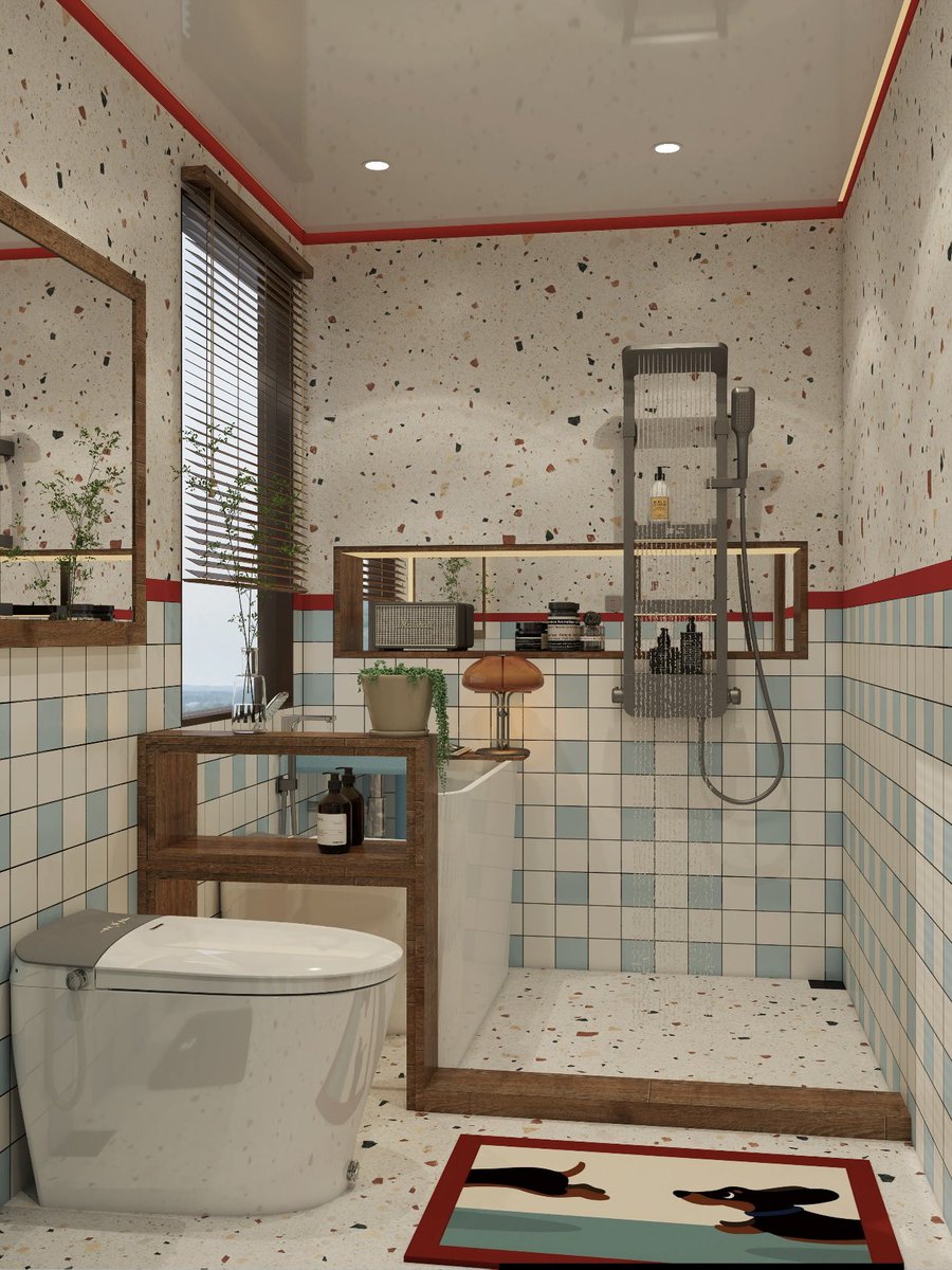 sekarwangikuu's tweet photo. Dream back to the 90s retro bathroom https://t.co/1KZ5gHuALu