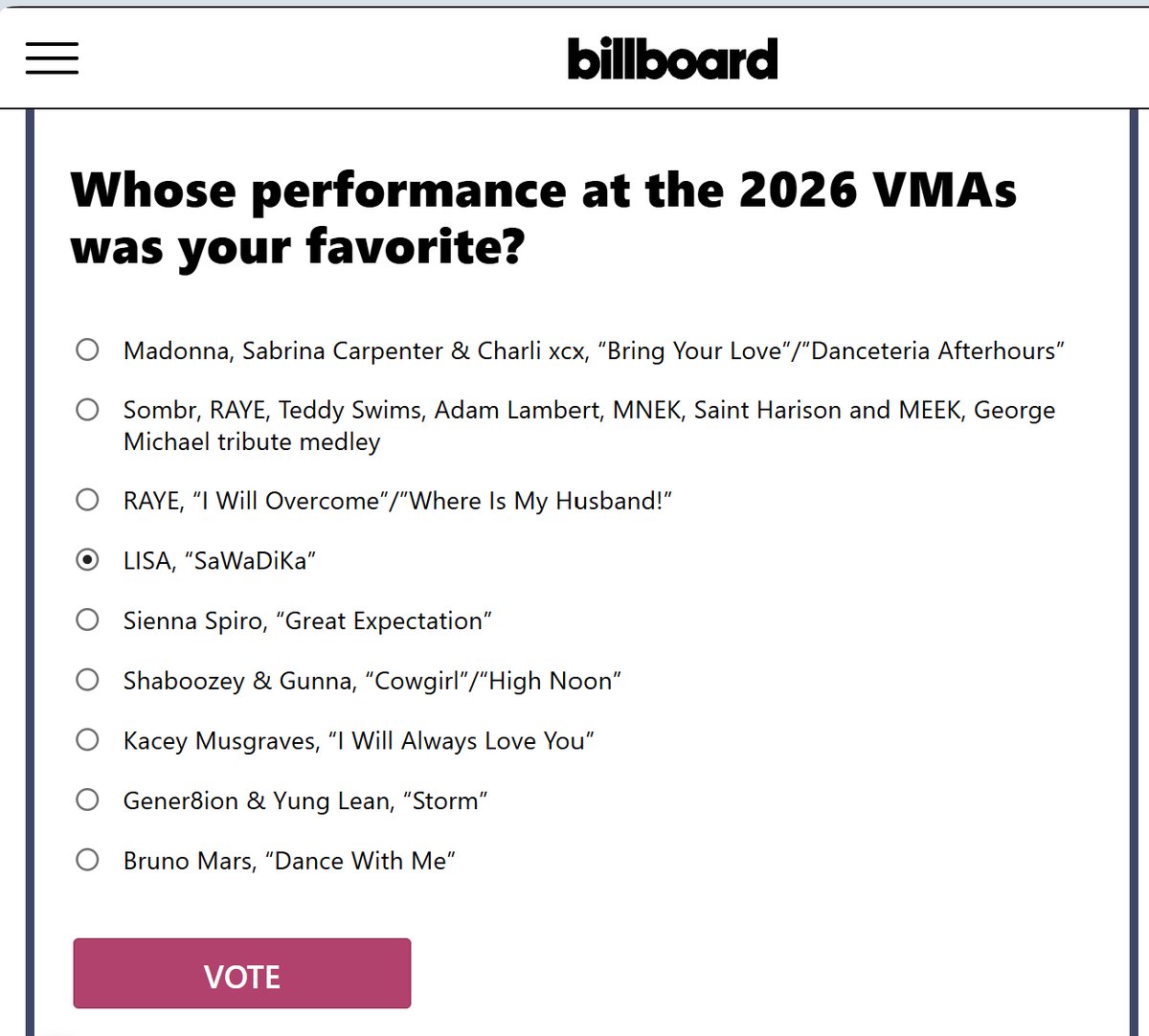 pk010222's tweet photo. Please vote #SaWaDiKa by #LISA 💛

SAWADIKA LISA ON VMAS 
#LISAisBACK_VMAs #LILIES 

👉https://t.co/PygOezP0oM https://t.co/C6F8Qy4KcW