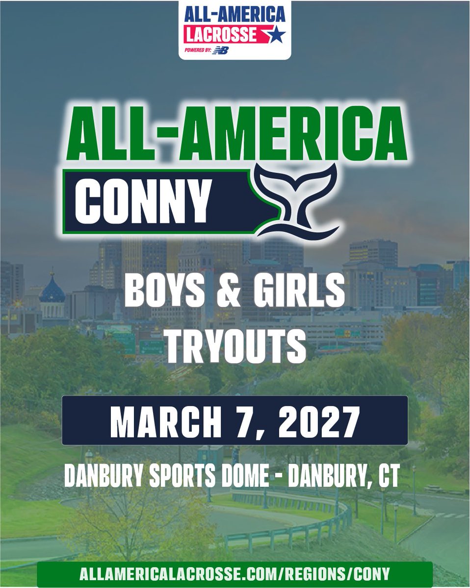 CSELax's tweet photo. CONNY Tryout Details 🐳

🗓️ March 7
📍 Danbury Sports Dome

Check the regional pages for all tryout information! 

https://t.co/ke5OnRiepv https://t.co/iYbQGYFL4t