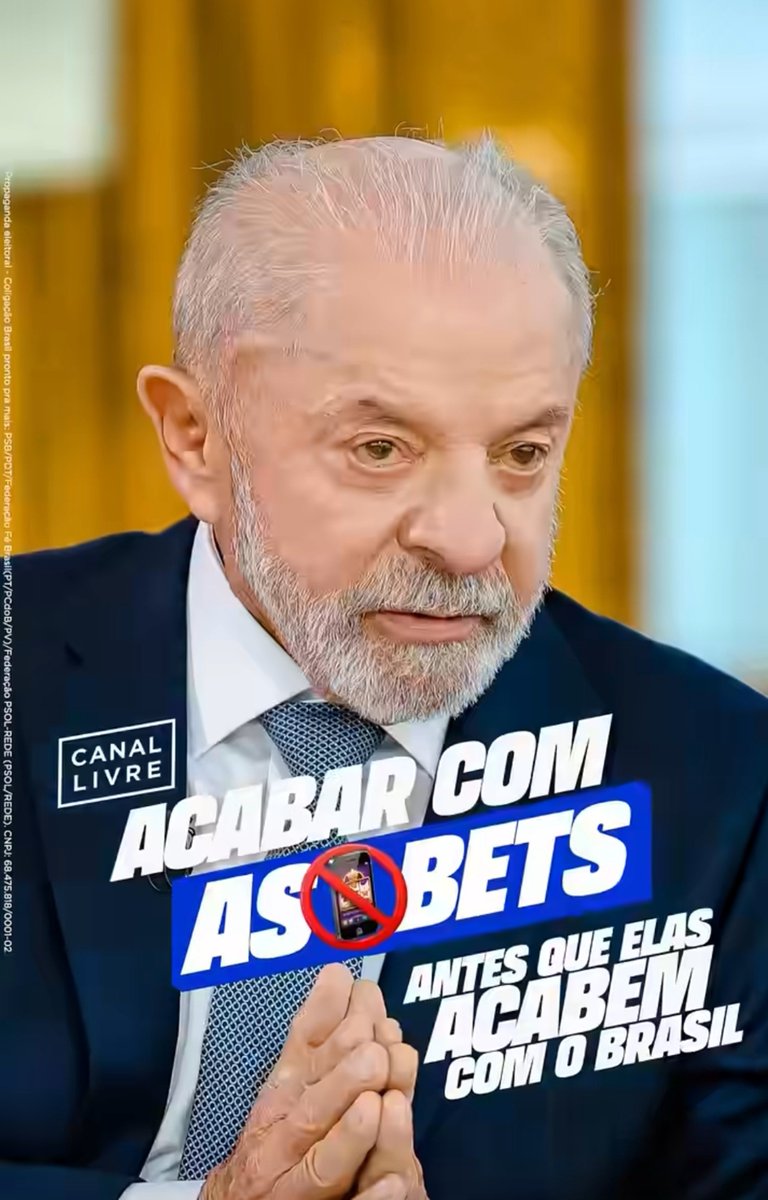 SiteJamesons's tweet photo. 🚨 VOTE PELO FIM DAS BETS!

Atenção aqui pessoal, o Senado Federal abriu uma pesquisa pública pra população se manifestar se são a favor do fim das Bets como proposto pelo Presidente Lula.

Cliquem nesse link e votem SIM!

https://t.co/tiUahdOYS7 https://t.co/OxjUO00Uzv