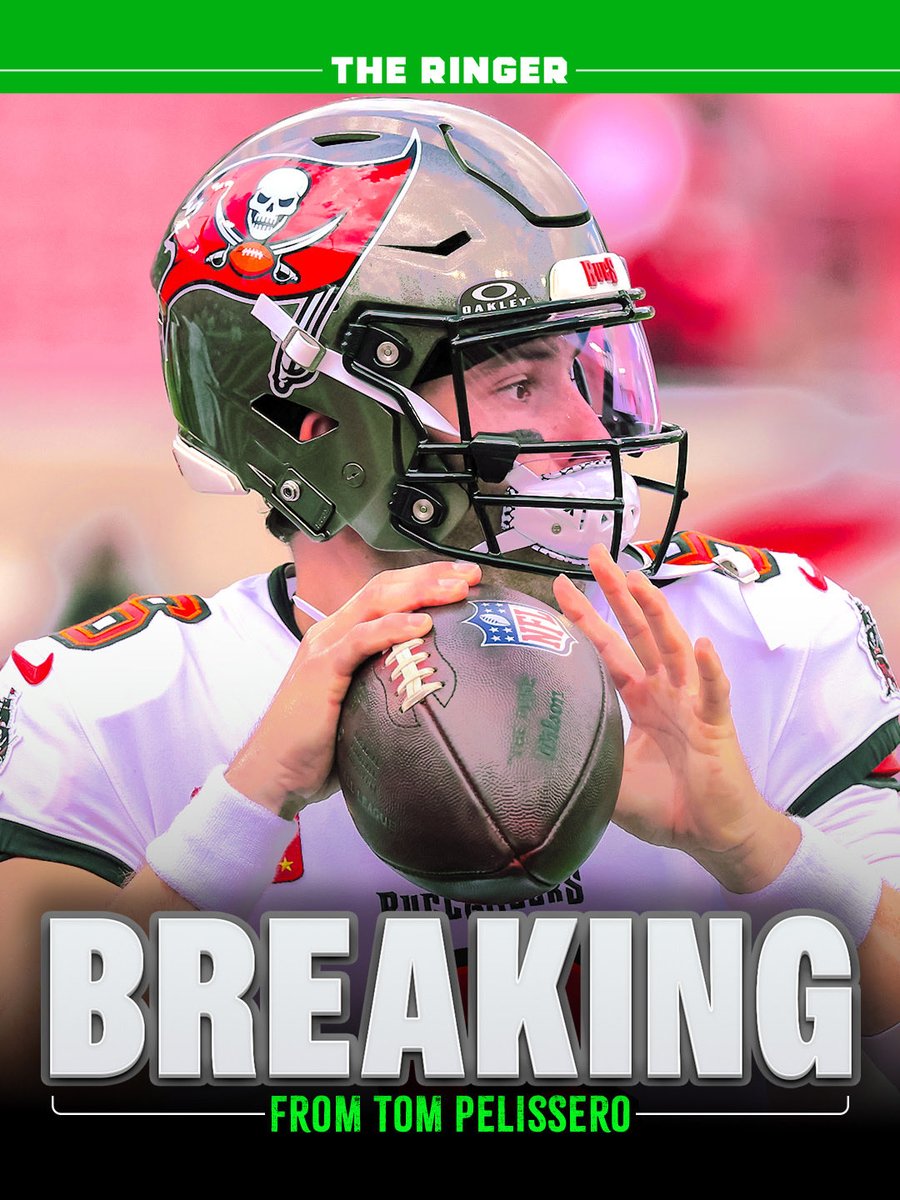 TomPelissero's tweet photo. Bucs QB Baker Mayfield underwent tests that showed no fracture and no tendon or ligament damage in his right thumb, sources tell @ringer @netflixsports. 

Mayfield will need to regain strength after Sunday’s dislocation and likely will miss some time. But good news overall. https://t.co/ouMkuryo7Z