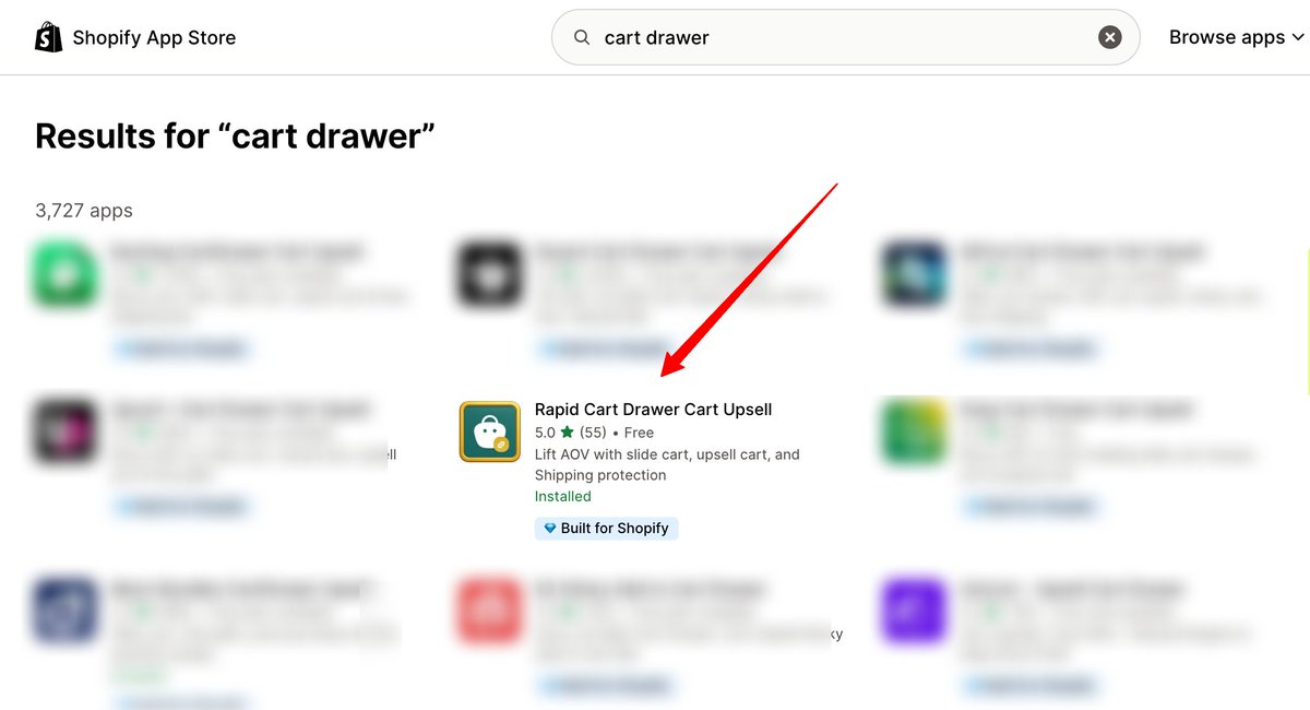 RapidHodler's tweet photo. 1 month ago, Rapid Cart was sitting on the 4th row for "cart drawer"

Today: Top #6. 2nd row.

We’re moving up faster than I expected 👀

Still early. Still shipping almost every day.

The goal hasn’t changed:
We’re coming for that first row.

A lot is happening inside the Rapid Apps ecosystem right now.

Can’t wait to share more over the coming days 👀