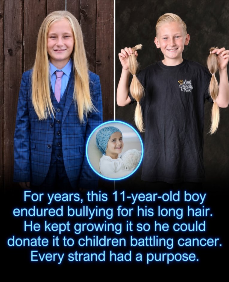 Rainmaker1973's tweet photo. He was bullied for his long hair, but he refused to cut it because every inch had a purpose.

At just 11 years old, Jacob McPeake from Gloucester, England, chose to grow his hair for children who had lost theirs during cancer treatment. His reason was deeply personal. Three of his grandparents had battled cancer.

As his hair grew longer, so did the teasing. Other children mocked him so much that Jacob nearly gave up and cut it early. But he did not.

He kept growing it until he could finally donate an extraordinary 18 inches of hair to help make wigs for children experiencing hair loss. He also raised £1,230 for the cause. His resolve even drew the notice of professional rugby player Guy Thompson, who had previously grown his own hair for charity and urged Jacob to keep going.

11 years old. 18 inches of hair donated. £1,230 raised. All despite months of bullying.