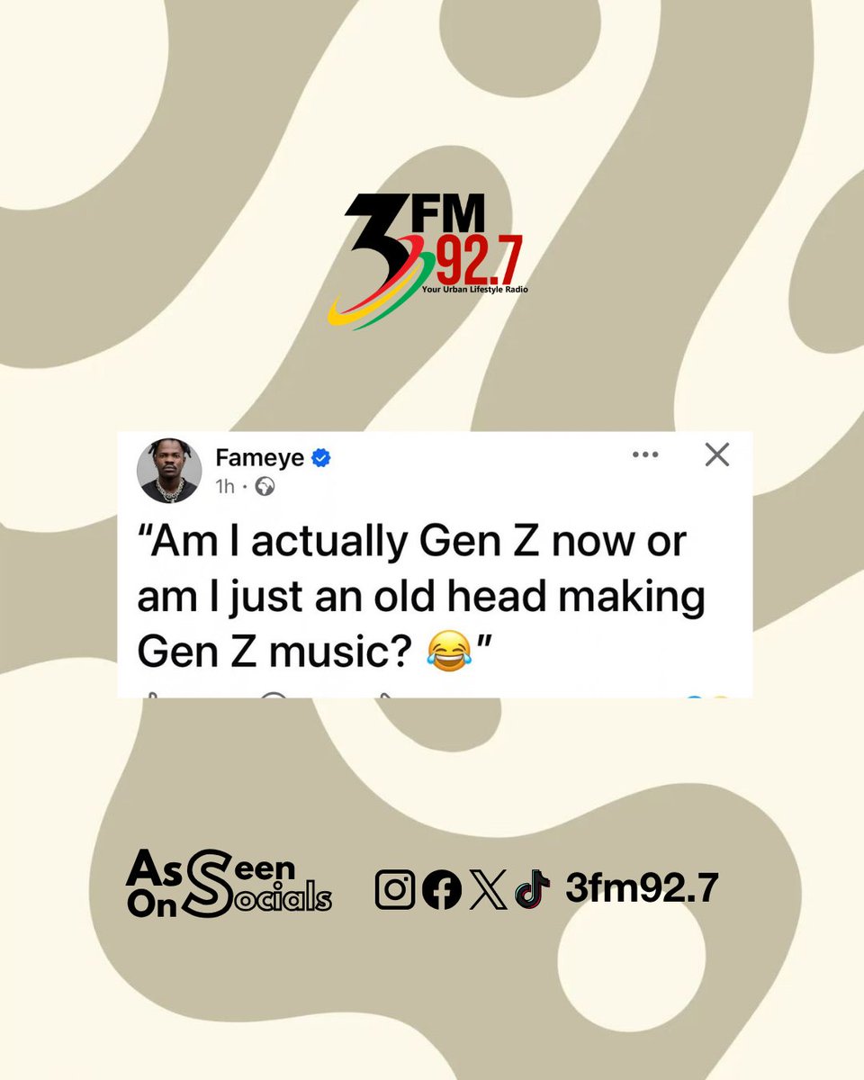3fm927's tweet photo. ๐ทFameye wants to know
Follow us on Whats App: https://t.co/TayC9eywXs
#asos #3FM927 https://t.co/2N4VY1UcJf