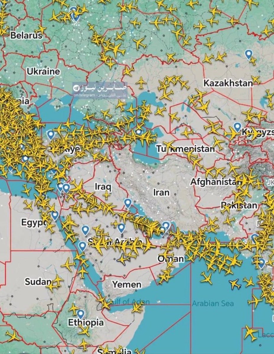 ShaykhSulaiman's tweet photo. BREAKING: IRANIAN AIRSPACE CLEARED

Is something coming? https://t.co/3dldfXerqG