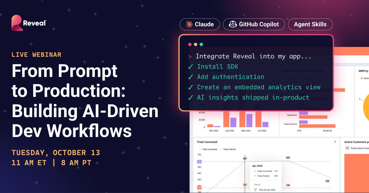 reveal_bi's tweet photo. 2023: Copilot vs. not. 2026: prompting vs. still coding by hand.

Watching this shift live on 10/13, building a real Reveal integration with Claude + GitHub, then shipping the AI into the product itself. Free, 60 min.

#EmbeddedAnalytics #AI #DeveloperTools #AIAgents #Webinar https://t.co/Gxpx0PQjA0