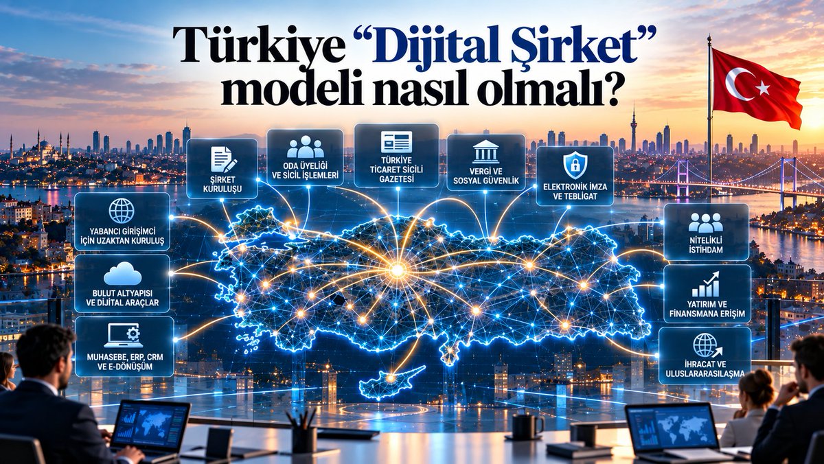 ErtanBarut's tweet photo. Türkiye “Dijital Şirket” modeli nasıl olmalı?

2027–2029 Orta Vadeli Programı’nda yer alan Dijital Şirket Uygulaması, Türkiye açısından önemli bir fırsat.

Ancak yalnızca şirket kuruluşunu dijitalleştiren yeni bir yapı olarak tasarlanmamalı. .

Şirket kuruluşundan vergi ve sicil işlemlerine, finansmana erişimden ERP/CRM ve bulut altyapısına, istihdamdan yatırım ve ihracata kadar uçtan uca dijital ve bütünleşik bir şirket yaşam döngüsüde dahil olacak şekilde olmalı.

Bunun için;

▪️ Ticaret Bakanlığı–MERSİS altyapısı ile TOBB ve oda/ticaret sicili ağı ve Sanayi ve Teknoloji Bakanlığı birlikte operasyonel omurgayı oluşturmalı.

▪️ Kamu; altyapıyı, güveni ve standartları sağlamalı, yerli özel sektör yazılım ekosisteminin standart API’lerle sisteme entegre olmasının önünü açmalı.

▪️ Kamu kurumlarında bulunan doğrulanmış bilgiler girişimciden tekrar tekrar istenmemeli: “Bir kez veri ver.”

▪️ Dijital Şirket profili, izinli ve güvenli veri paylaşımını sağlayan bir şirket pasaportuna dönüşebilmeli.

▪️ Sistem yalnızca şirket kurmaya değil; şirketin büyümesine, yatırım almasına ve dünyaya açılmasına odaklanmalı.

Bir başka önemli başlık da uzaktan çalışma.

Teknoparklar ile Ar-Ge ve Tasarım Merkezlerinde bilişim personeline ilişkin uygulamanın her yıl yeniden uzatılması yerine, artık öngörülebilir ve kalıcı bir mevzuat zemini tartışılmalı.

Teknoloji ekonomisinde teşvikin odağı giderek mekândan doğrulanabilir faaliyet, üretim ve çıktıya taşınmalı.

Yazı bağlantısı : https://t.co/cUaftOiJFO

#DUNYA #DijitalŞirket #Yazılım #Teknoloji #Girişimcilik #DijitalDönüşüm #Yazılımİhracatı #UzaktanÇalışma #YerliYazılım 
@TOBBYazilim Meclisi
@TOBBiletisim 
@Ticaret Bakanlığı
@TCSanayi ve Teknoloji Bakanlığı
@HMBakanligi ve Maliye Bakanlığı