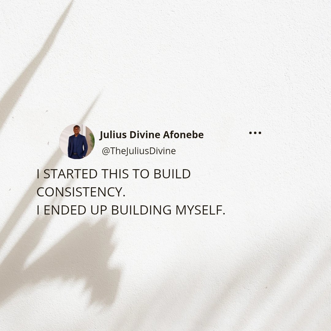 TheJuliusDivine's tweet photo. 30 days ago, I just wanted to prove I could show up.
Today, I’m grateful for everything these days taught me about growth, purpose, communication, learning—and myself.
The real win was becoming.
#Thoughts #Growth https://t.co/pMLAenYwjB