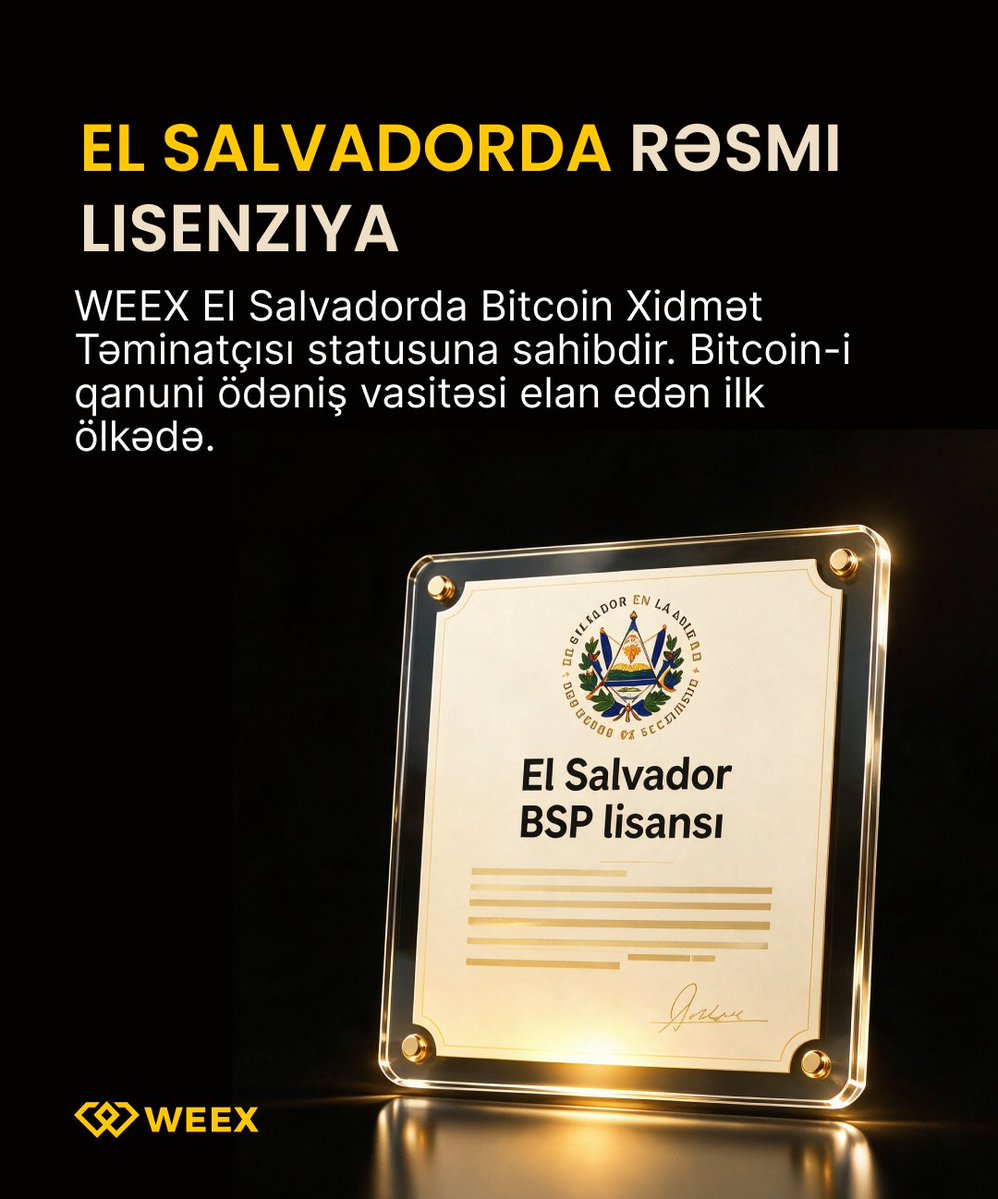 WEEX_Azerbaijan's tweet photo. 🛡️ Kriptoda etibar sübutla qazanılır.

🔐 ISO/IEC 27001:2022 sertifikatı

📜 El Salvador Bitcoin Xidmət Təminatçısı lisenziyası

💰 1.000 BTC Qoruma Fondu

✅ %100+ Ehtiyat Sübutu, zəncir üzərində

Təfərrüatlar 👉 https://t.co/mZigHMPCTr https://t.co/VZfEZ8gQVK