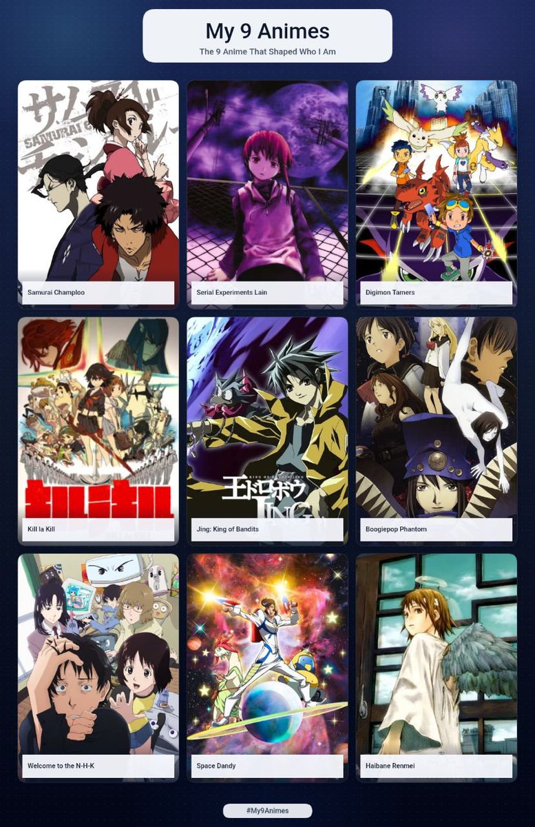 OzoneDiary's tweet photo. He hecho lo de los 9x9 (uno es anime y otro películas de anime) https://t.co/TrJhGS63vW